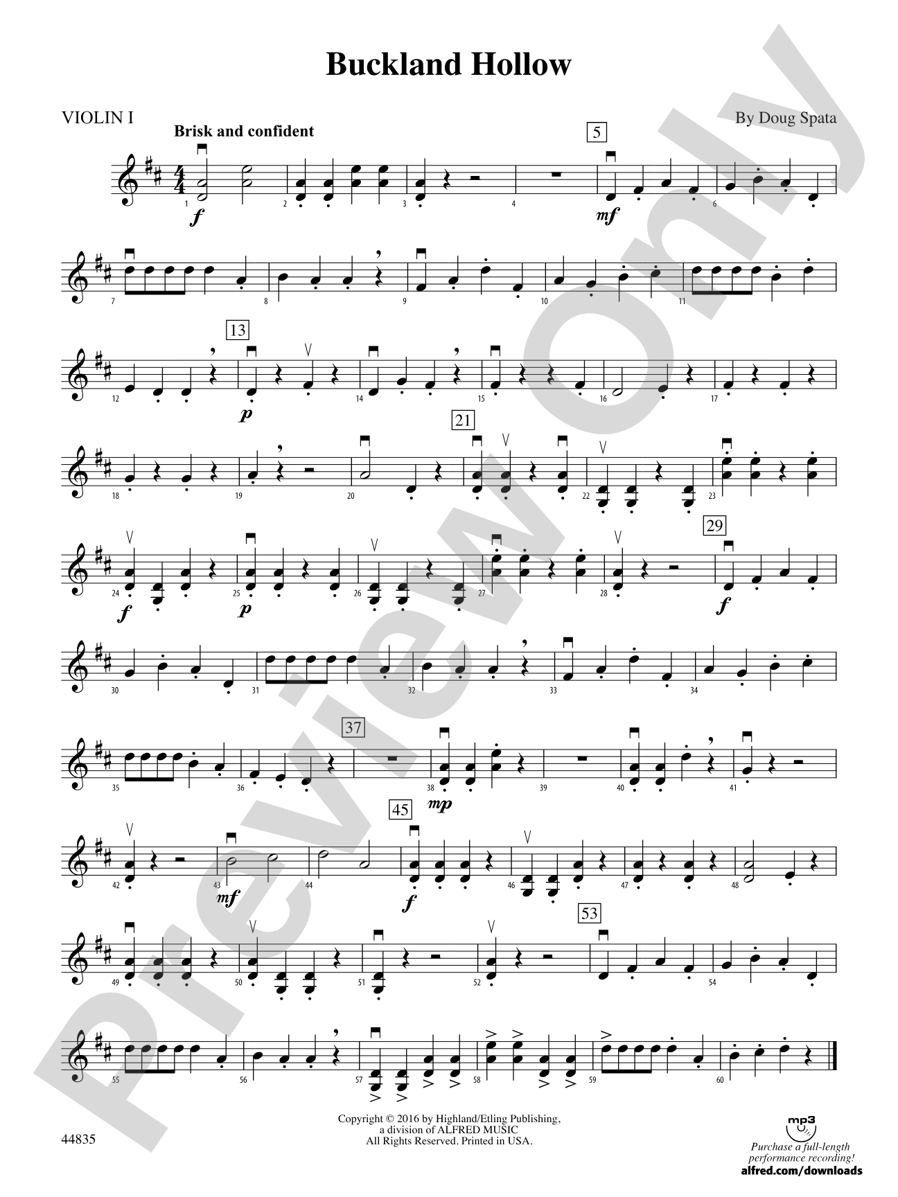 Buckland Hollow: 1st Violin
