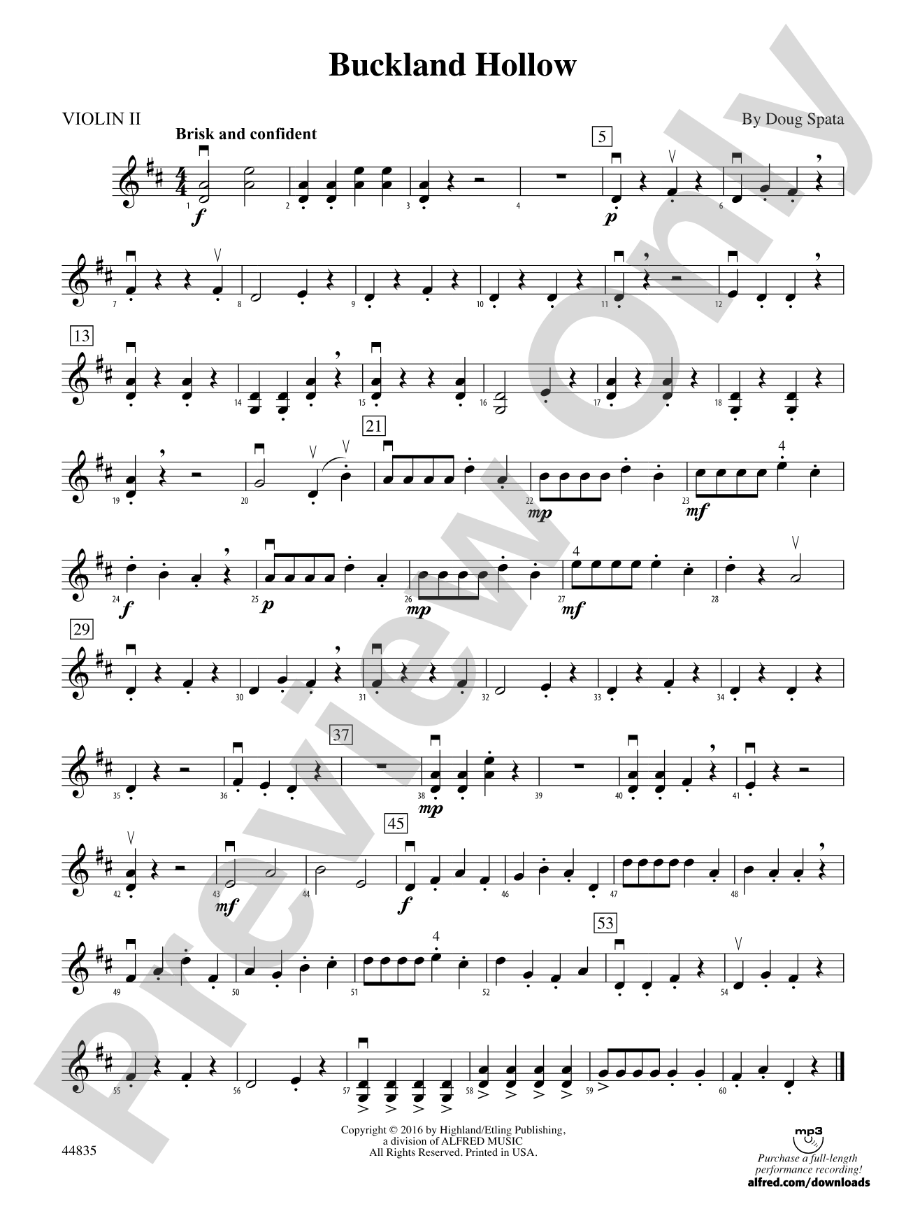 Buckland Hollow: 2nd Violin