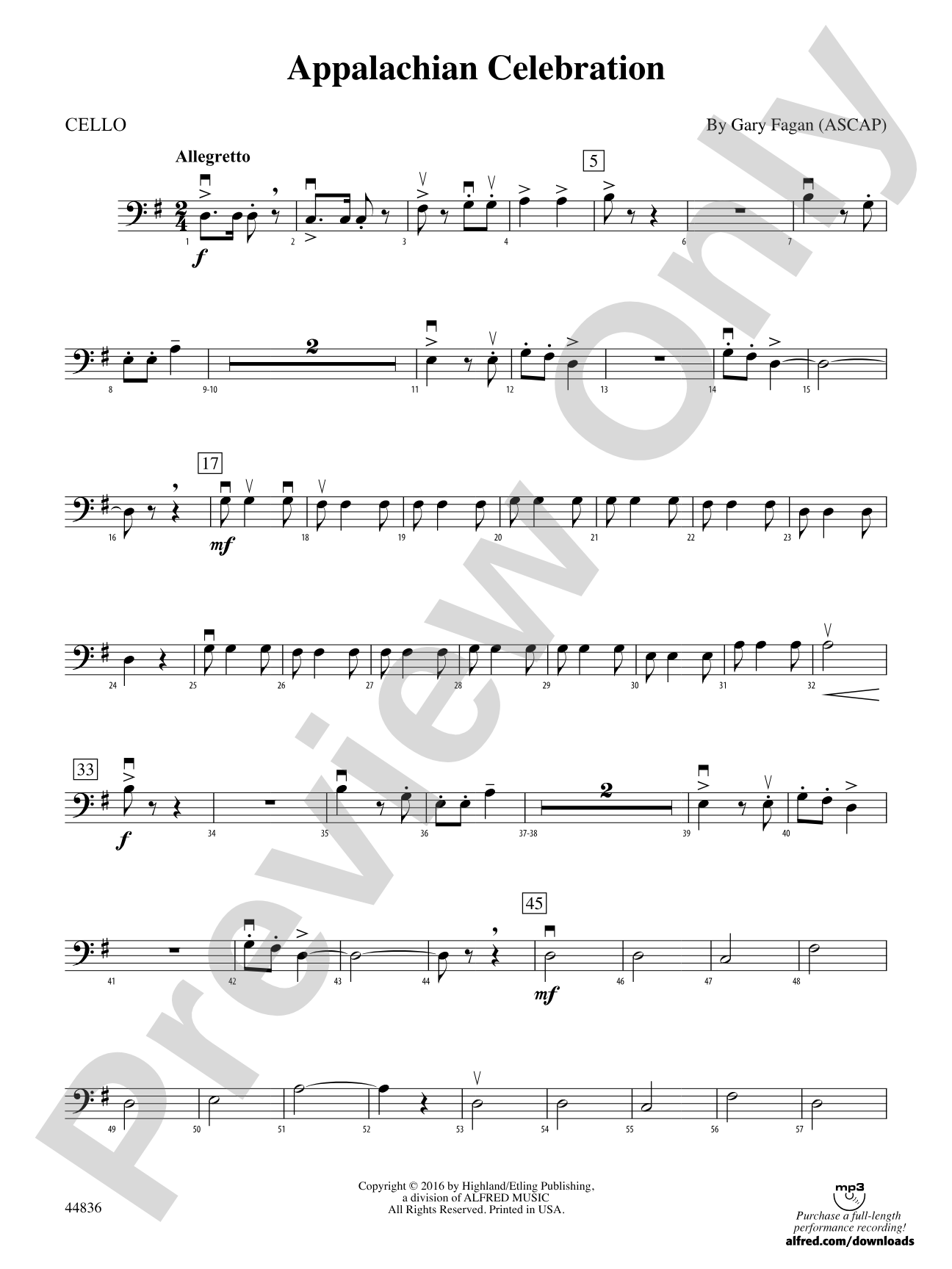 Appalachian Celebration: Cello