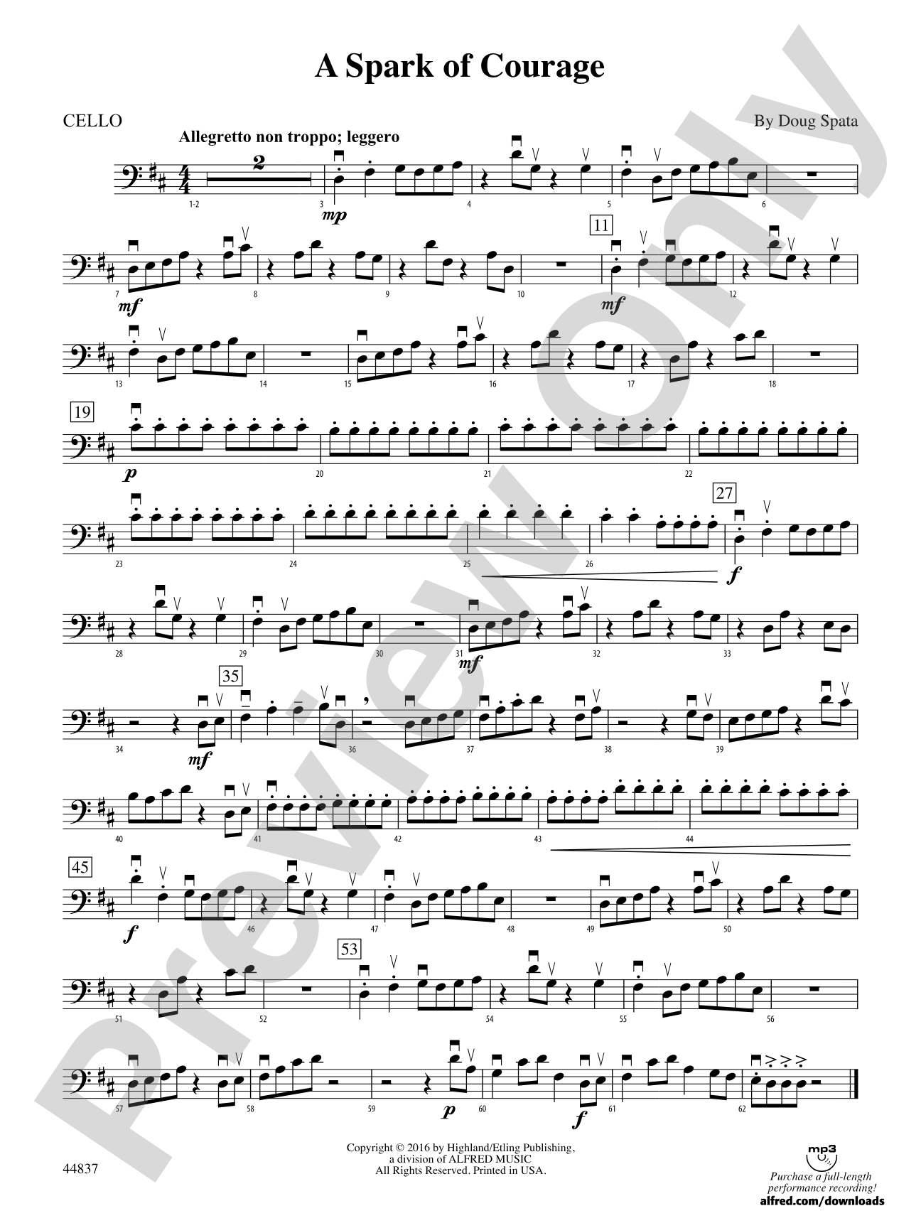 A Spark of Courage: Cello