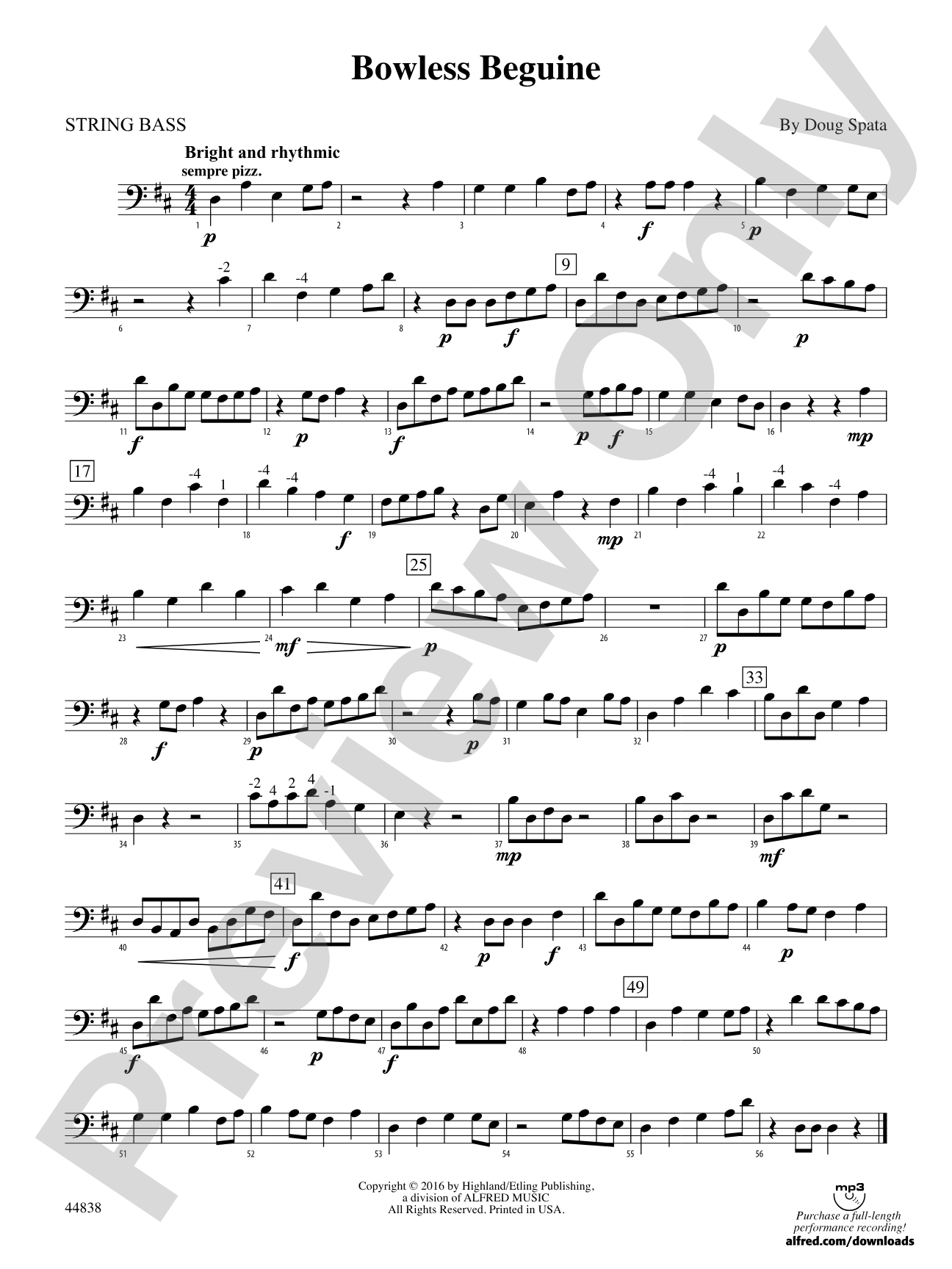 Bowless Beguine: String Bass
