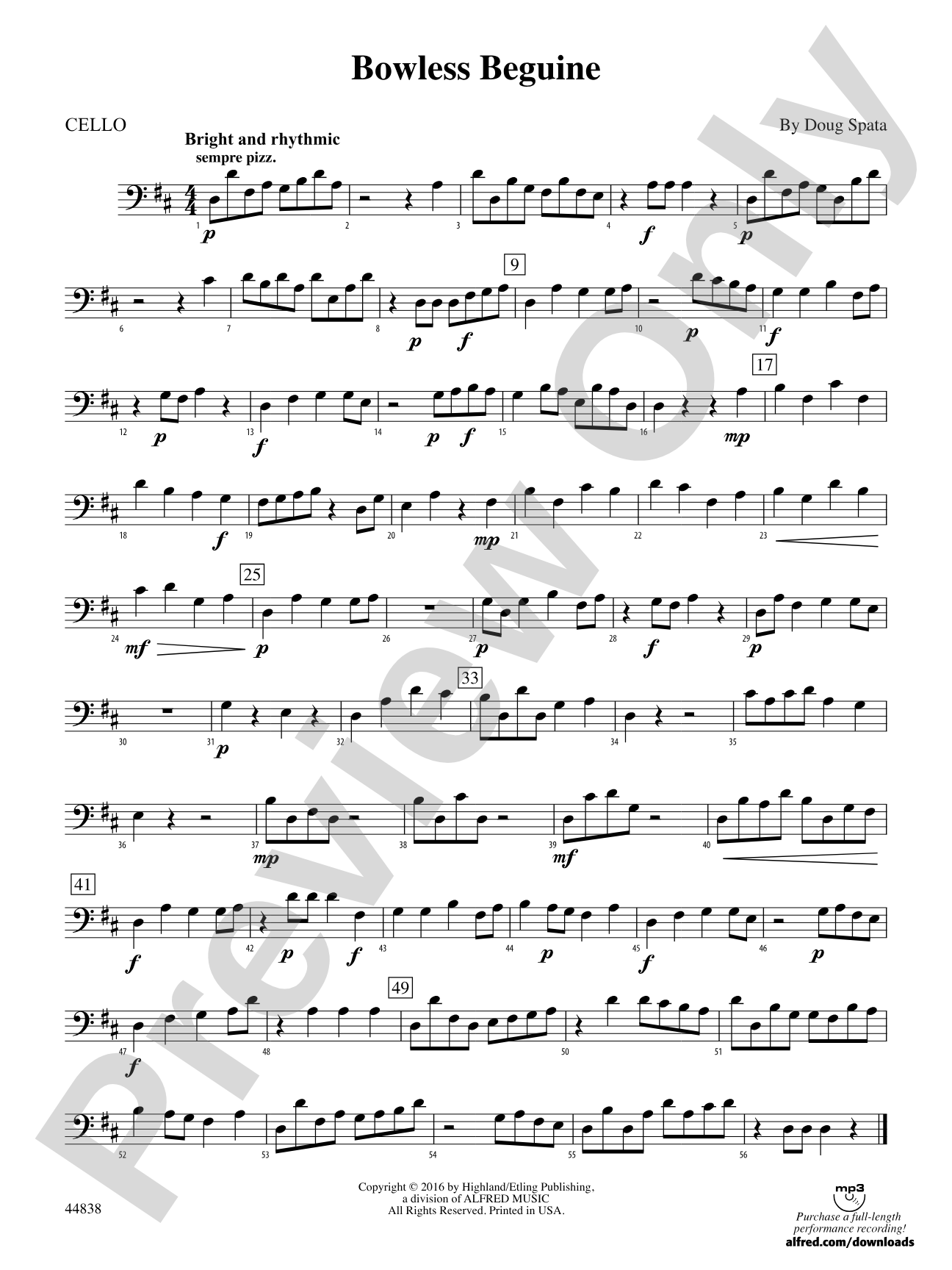 Bowless Beguine: Cello