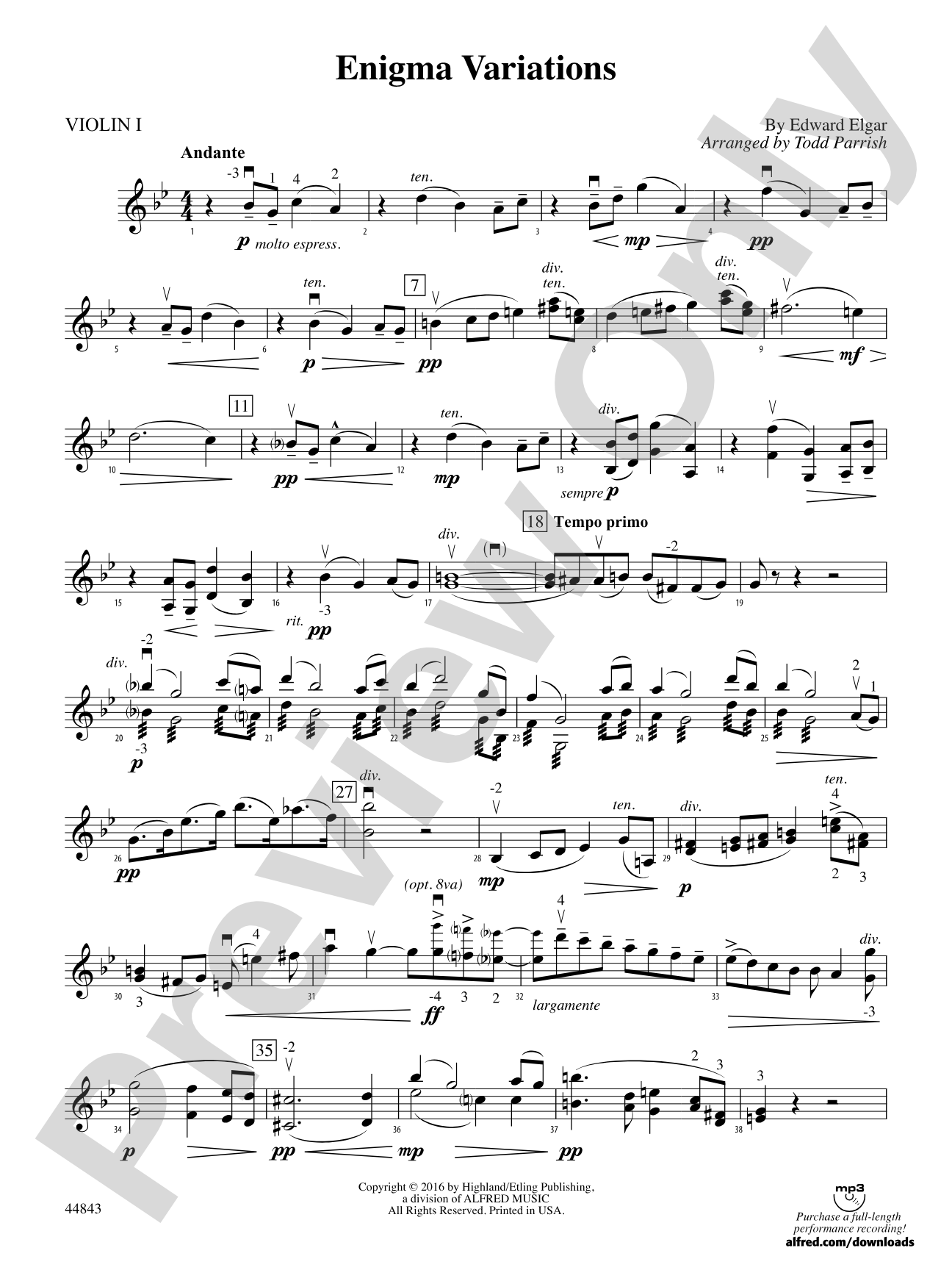 Enigma Variations: 1st Violin
