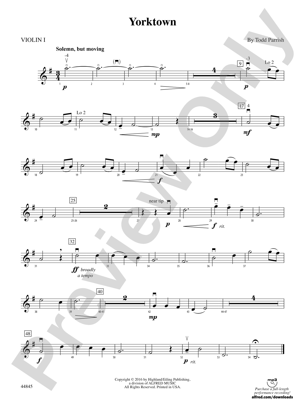 Yorktown: 1st Violin