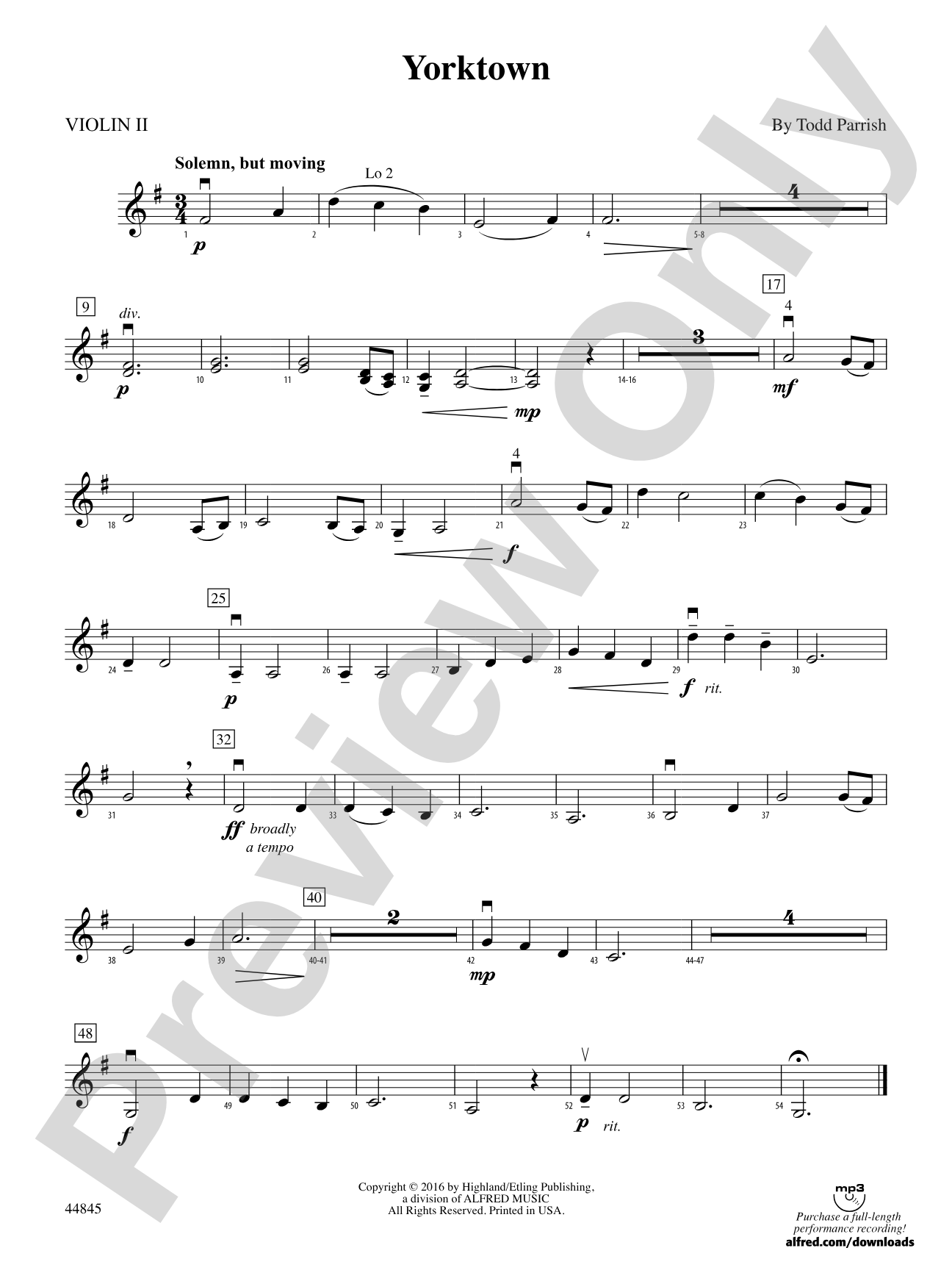 Yorktown: 2nd Violin