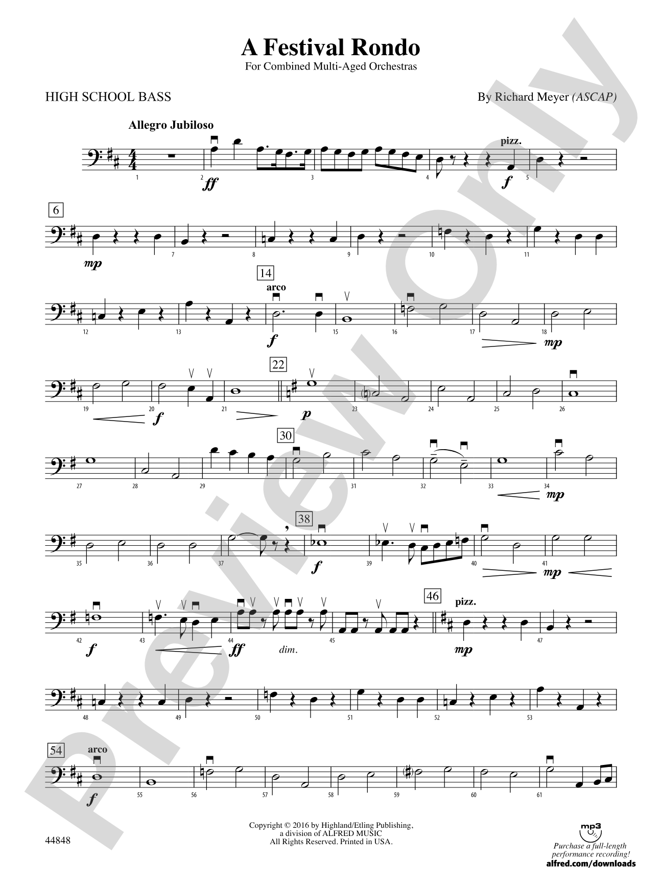 A Festival Rondo: High School Bass