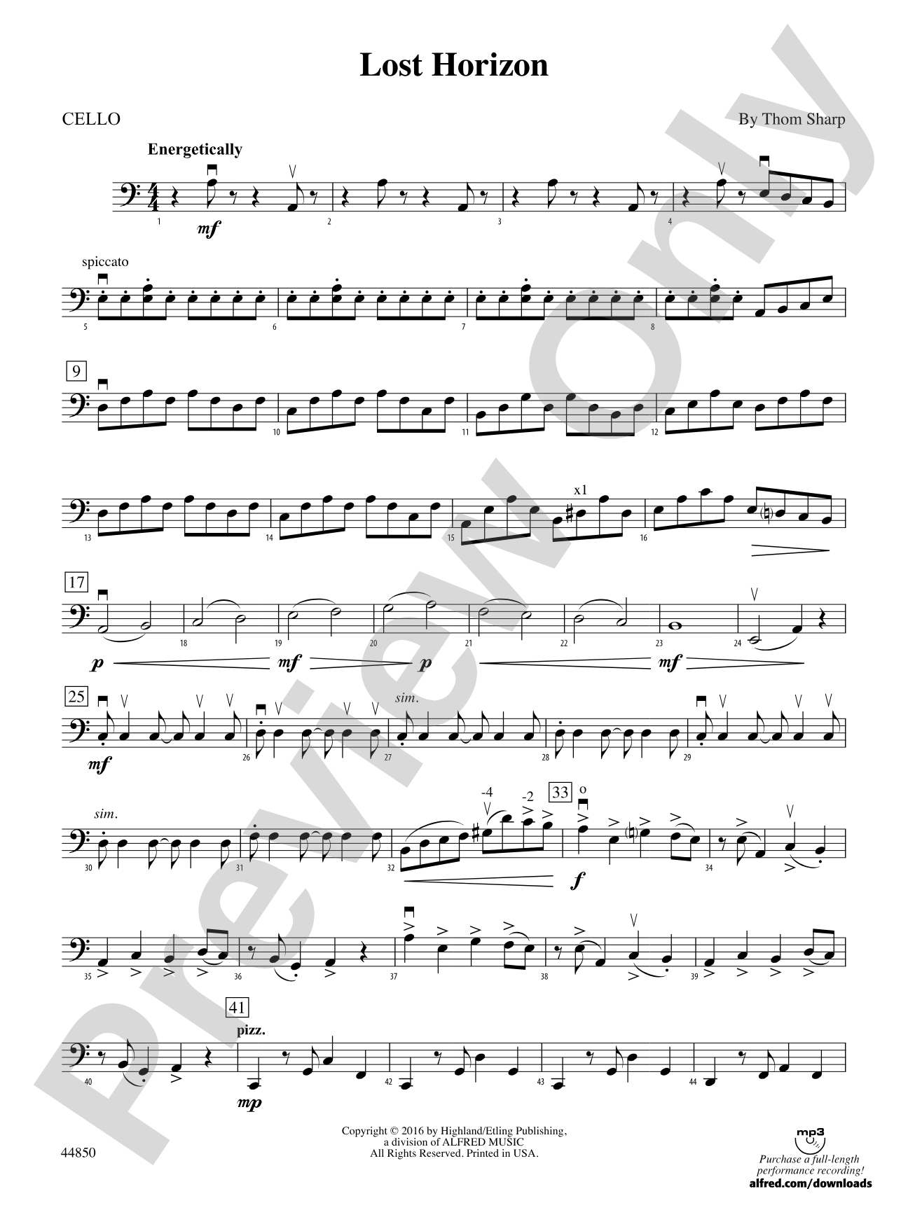 Lost Horizon: Cello