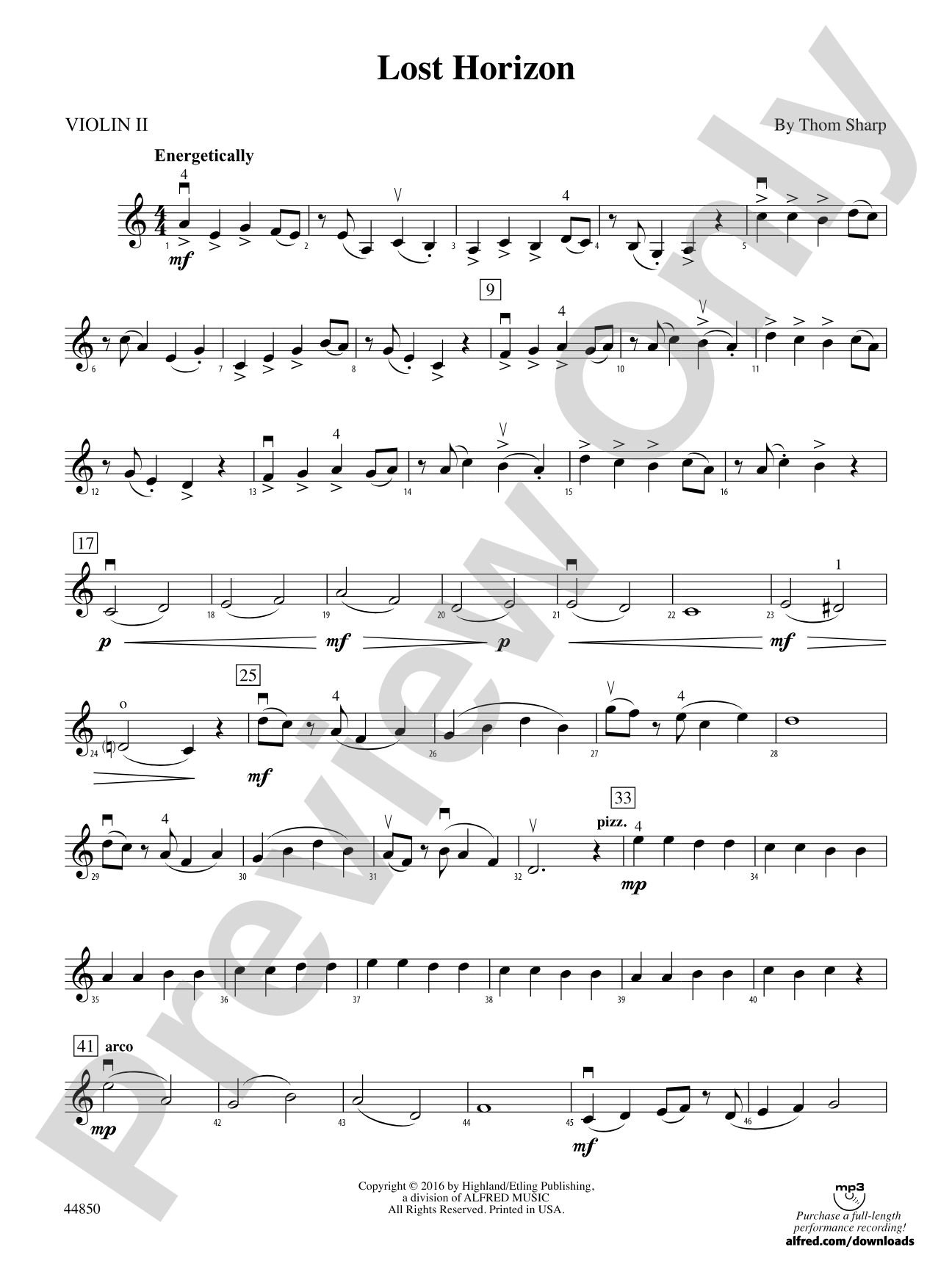 Lost Horizon: 2nd Violin