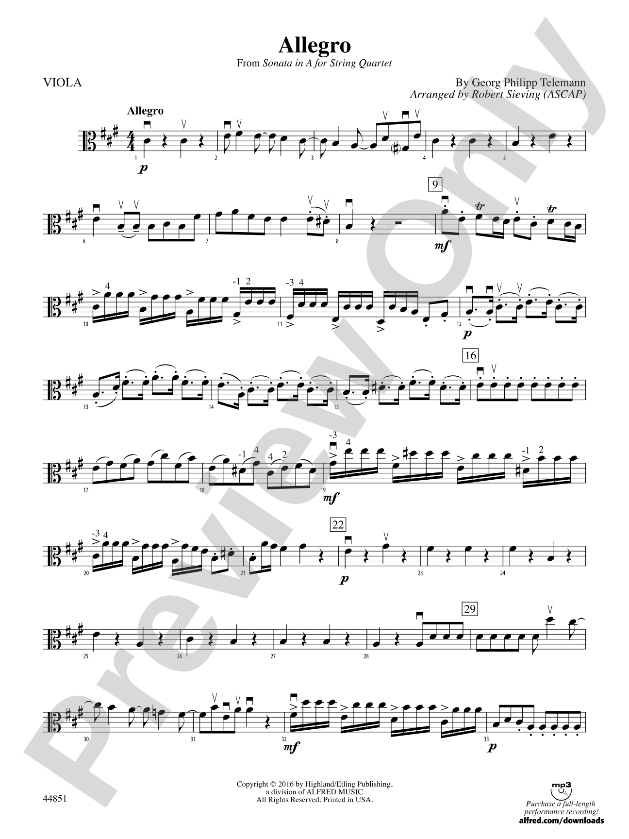 Allegro: Viola