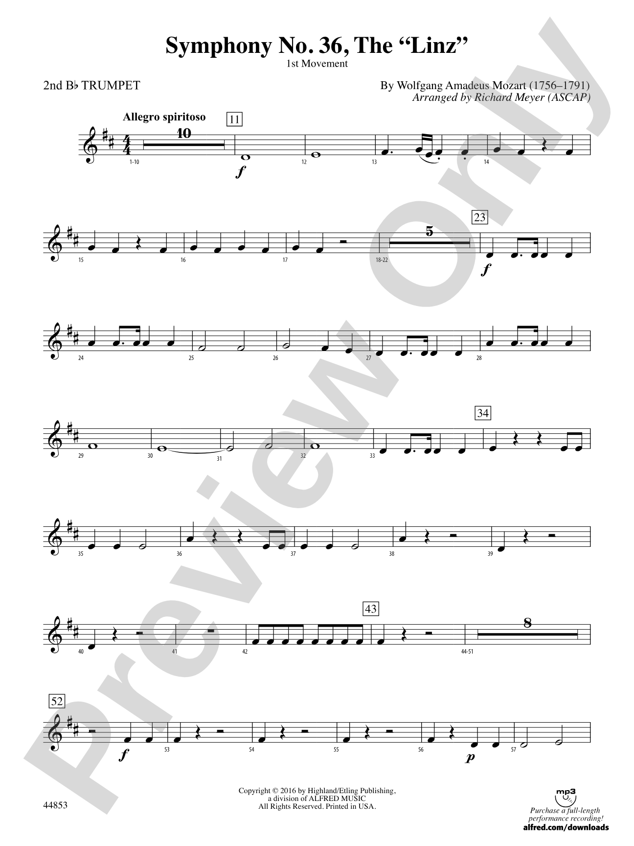Symphony No. 36, The "Linz": 2nd B-flat Trumpet