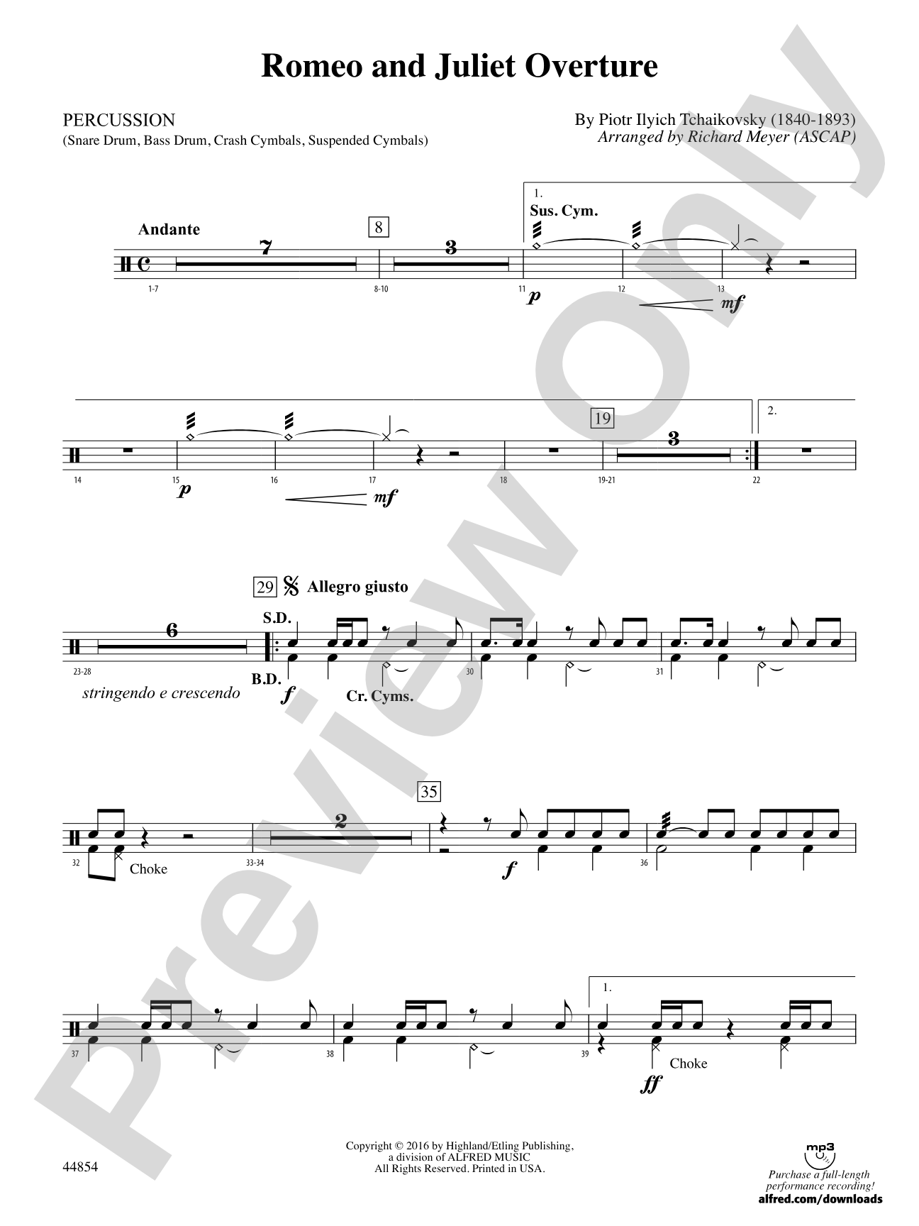 Romeo and Juliet Overture: 1st Percussion