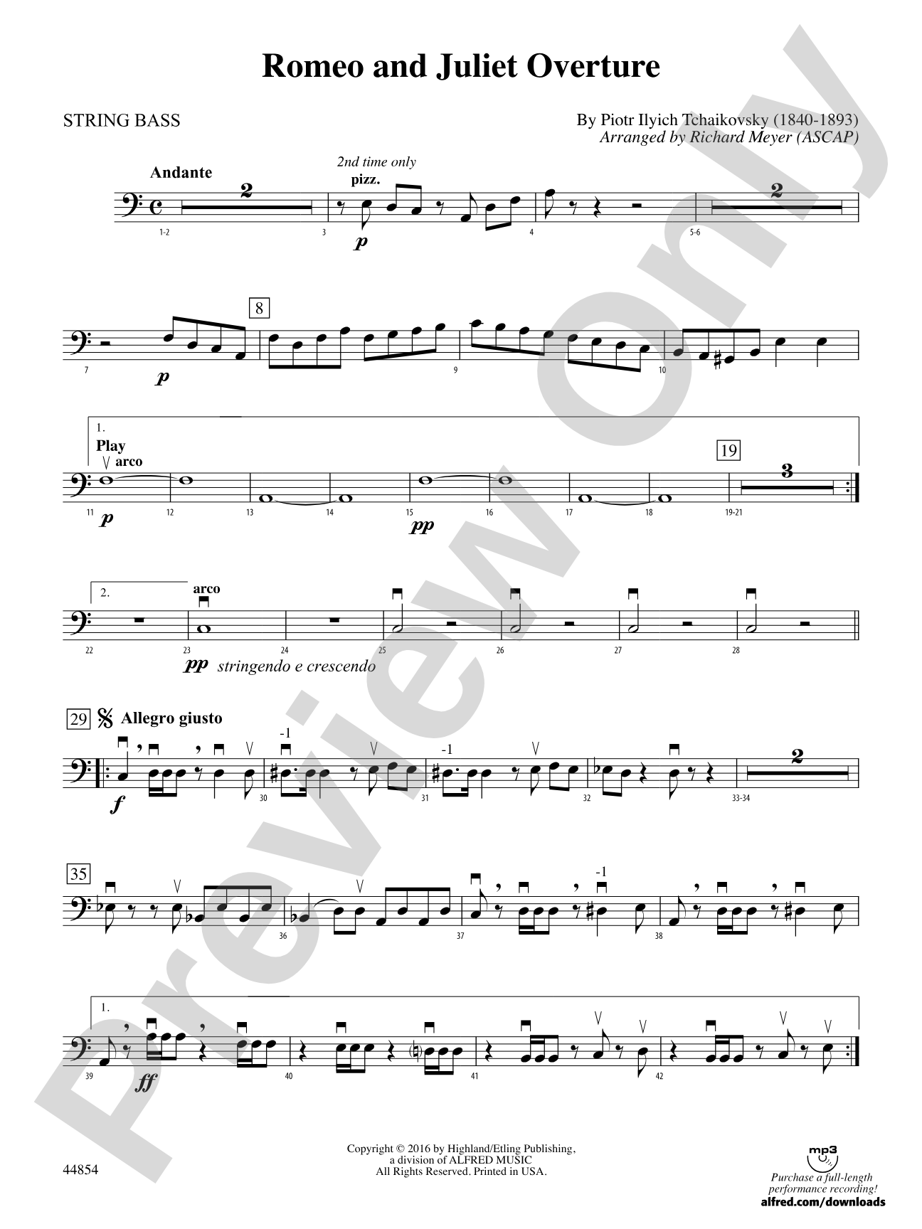Romeo and Juliet Overture: String Bass