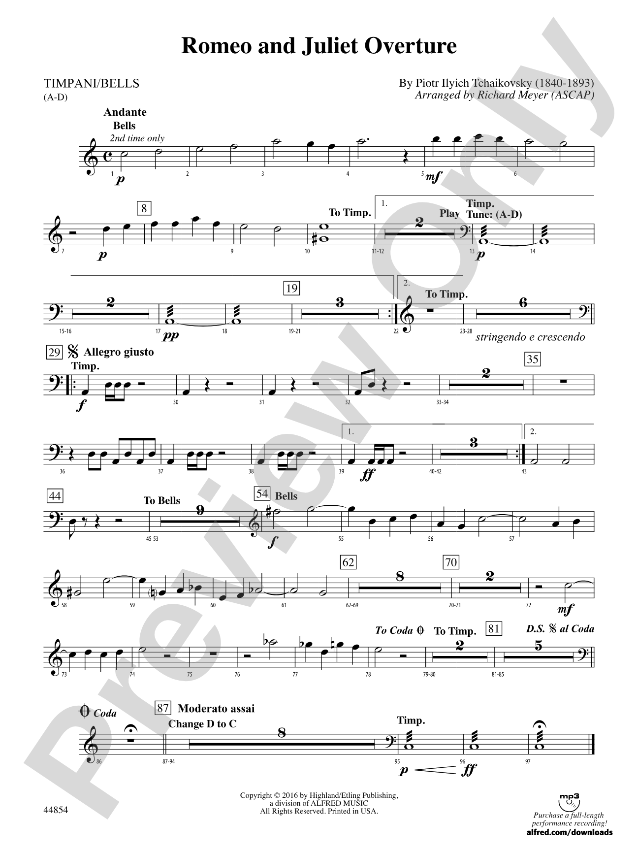 Romeo and Juliet Overture: Timpani