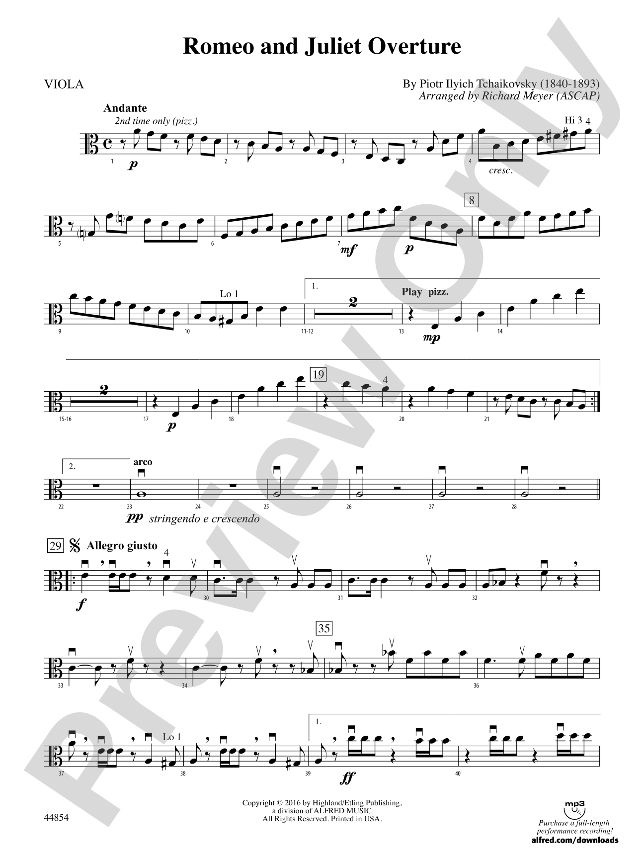 Romeo and Juliet Overture: Viola