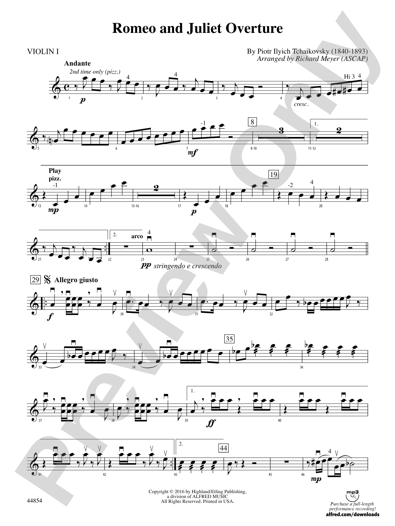 Romeo and Juliet Overture: 1st Violin