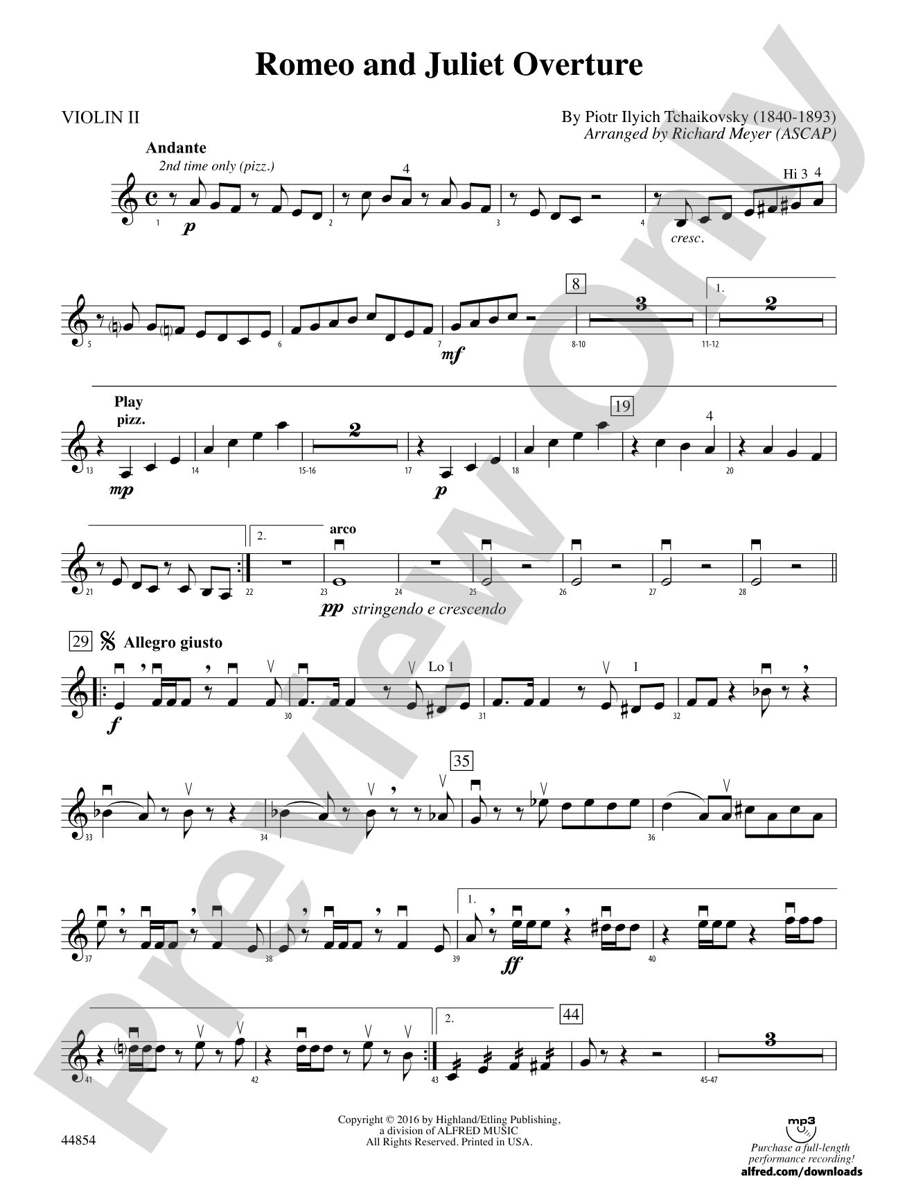 Romeo and Juliet Overture: 2nd Violin