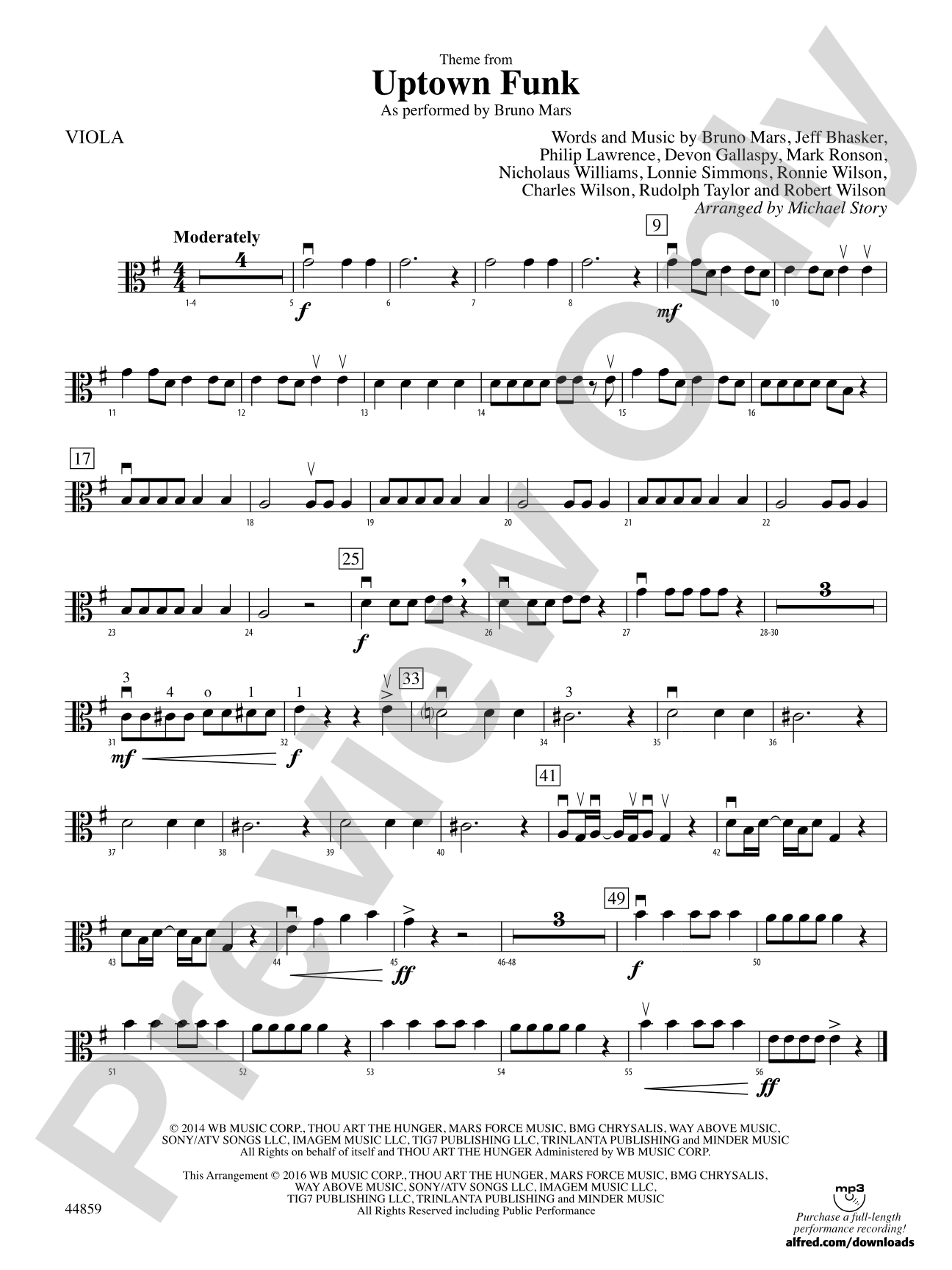 Uptown Funk, Theme from: Viola