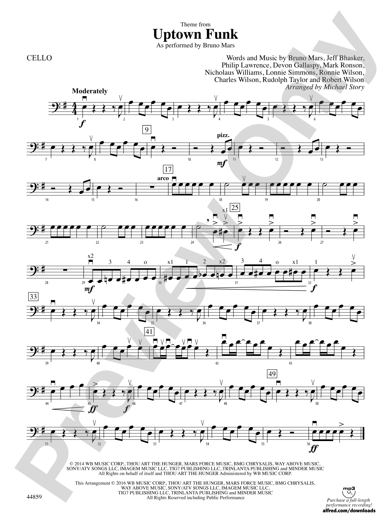 Uptown Funk, Theme from: Cello