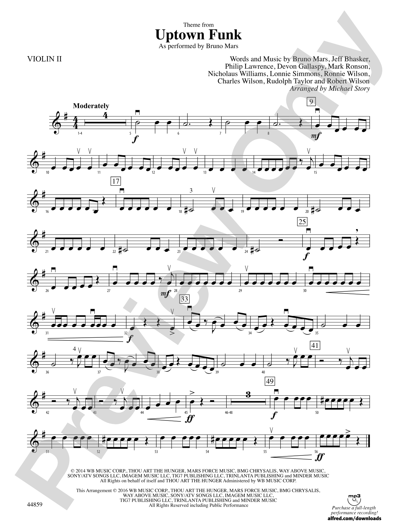 Uptown Funk, Theme from: 2nd Violin