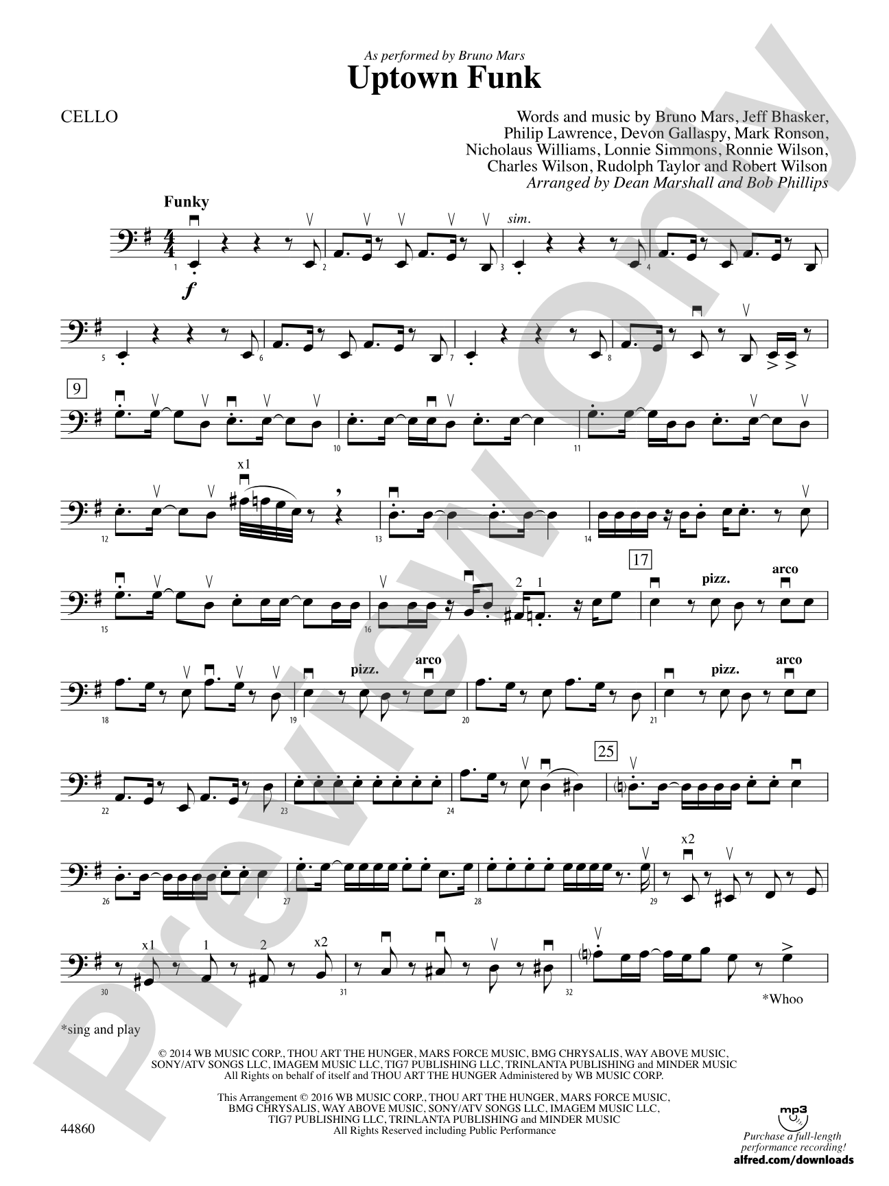 Uptown Funk: Cello