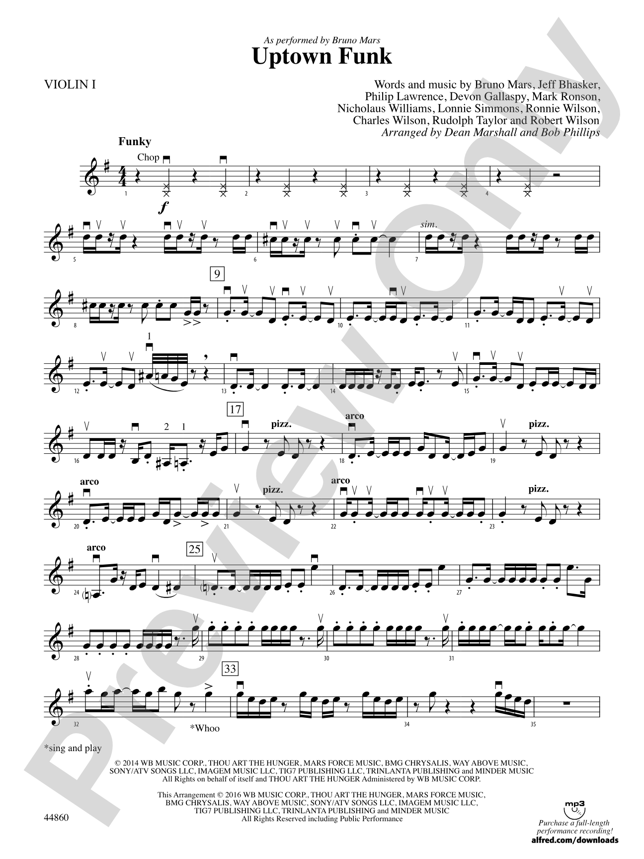 Uptown Funk: 1st Violin