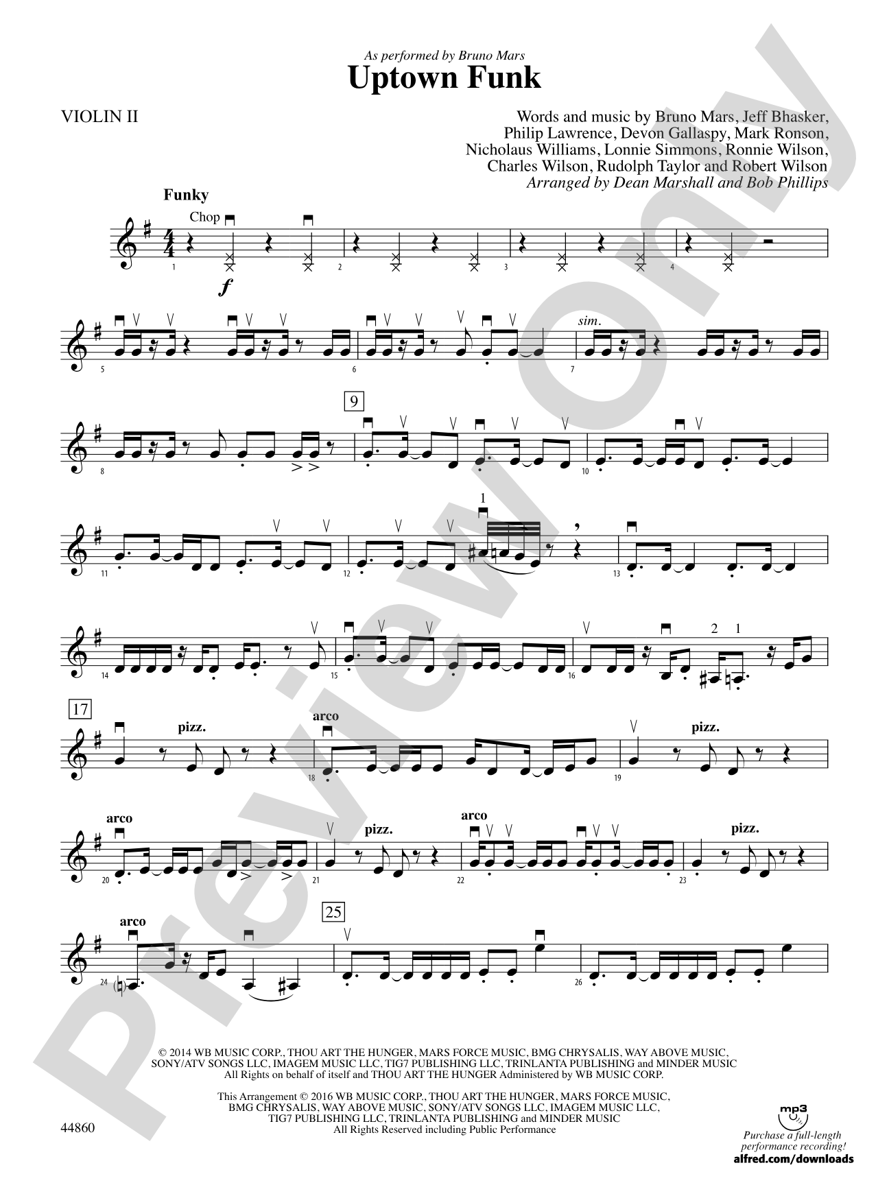 Uptown Funk: 2nd Violin