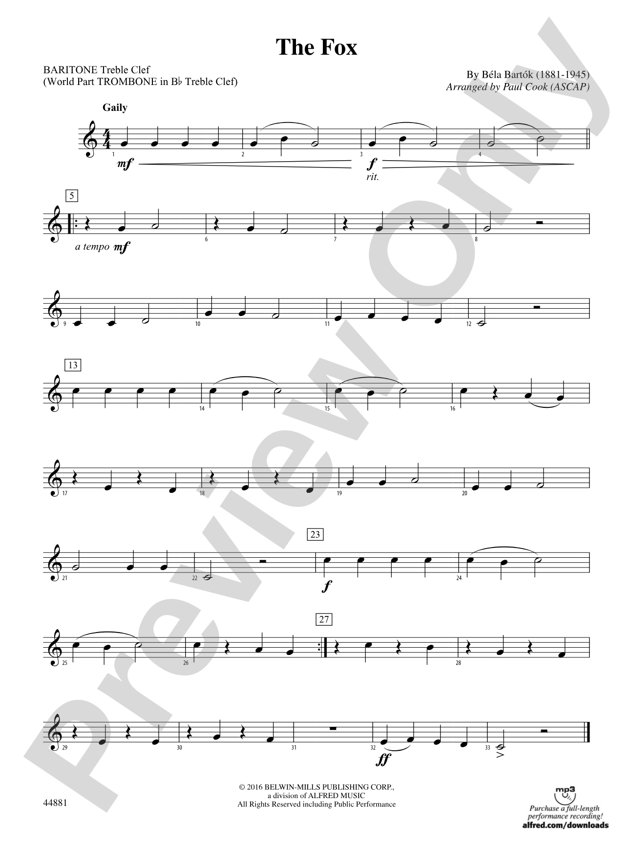 The Fox: Baritone T.C.