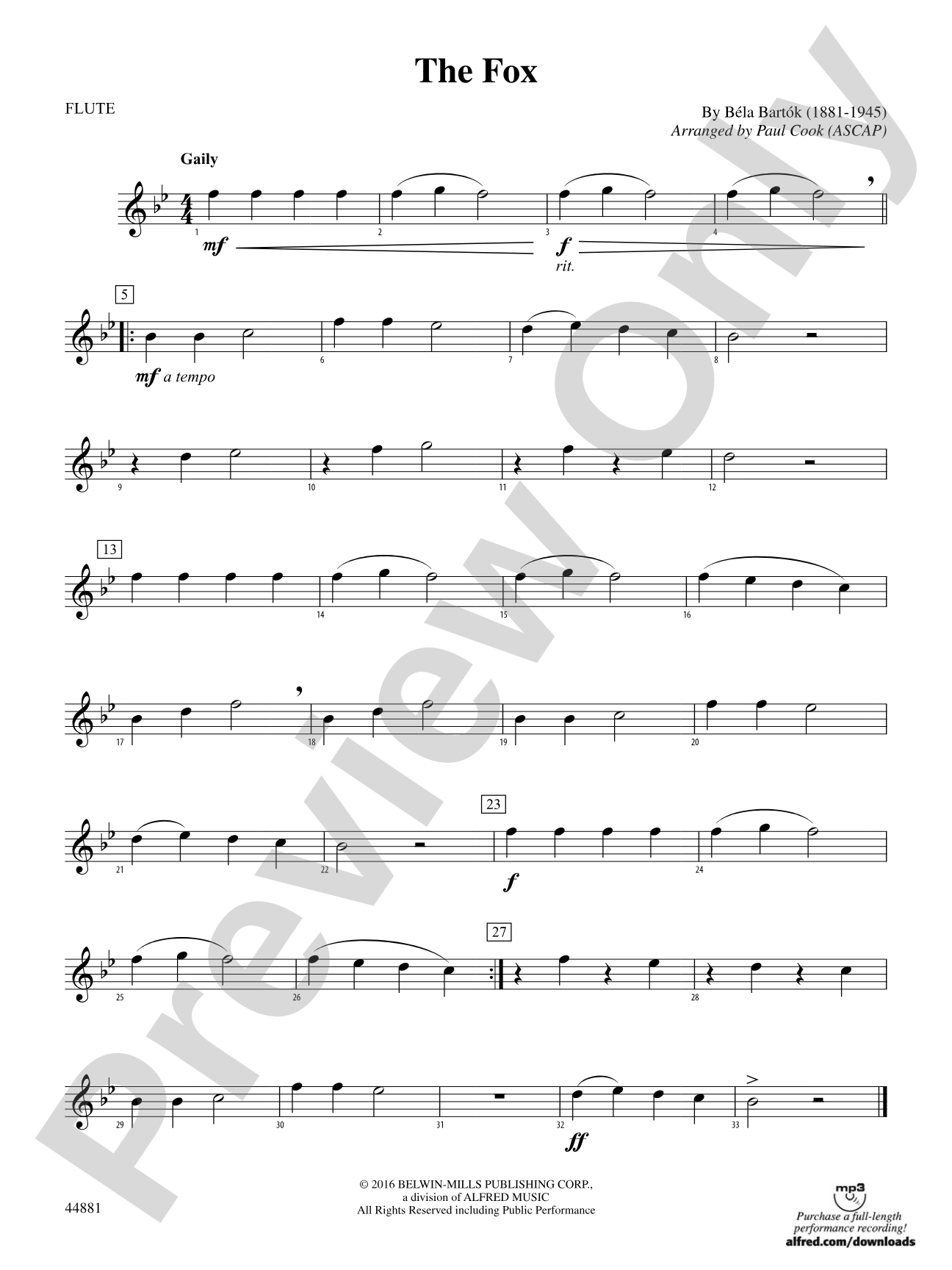 The Fox: Flute