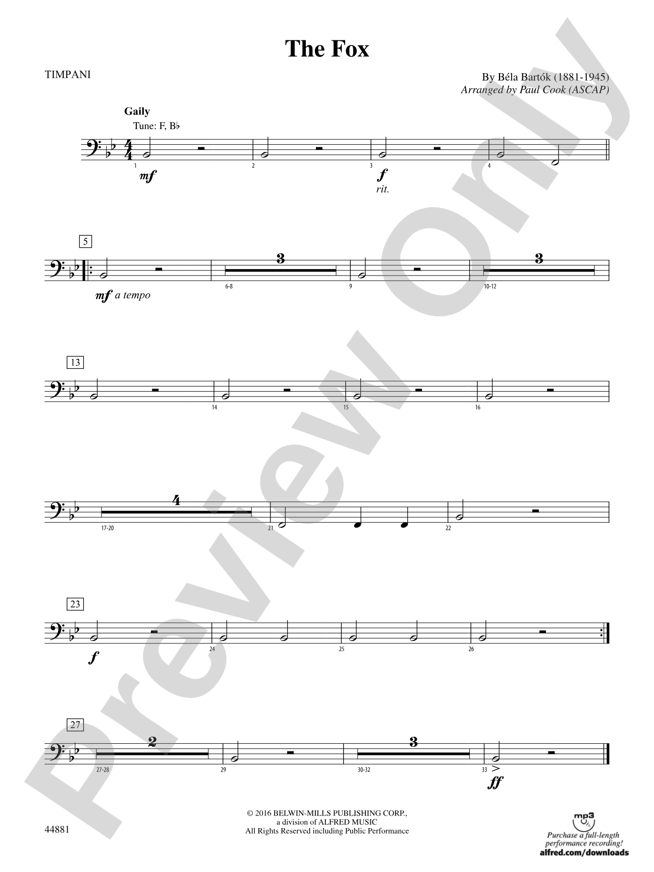 The Fox: Timpani