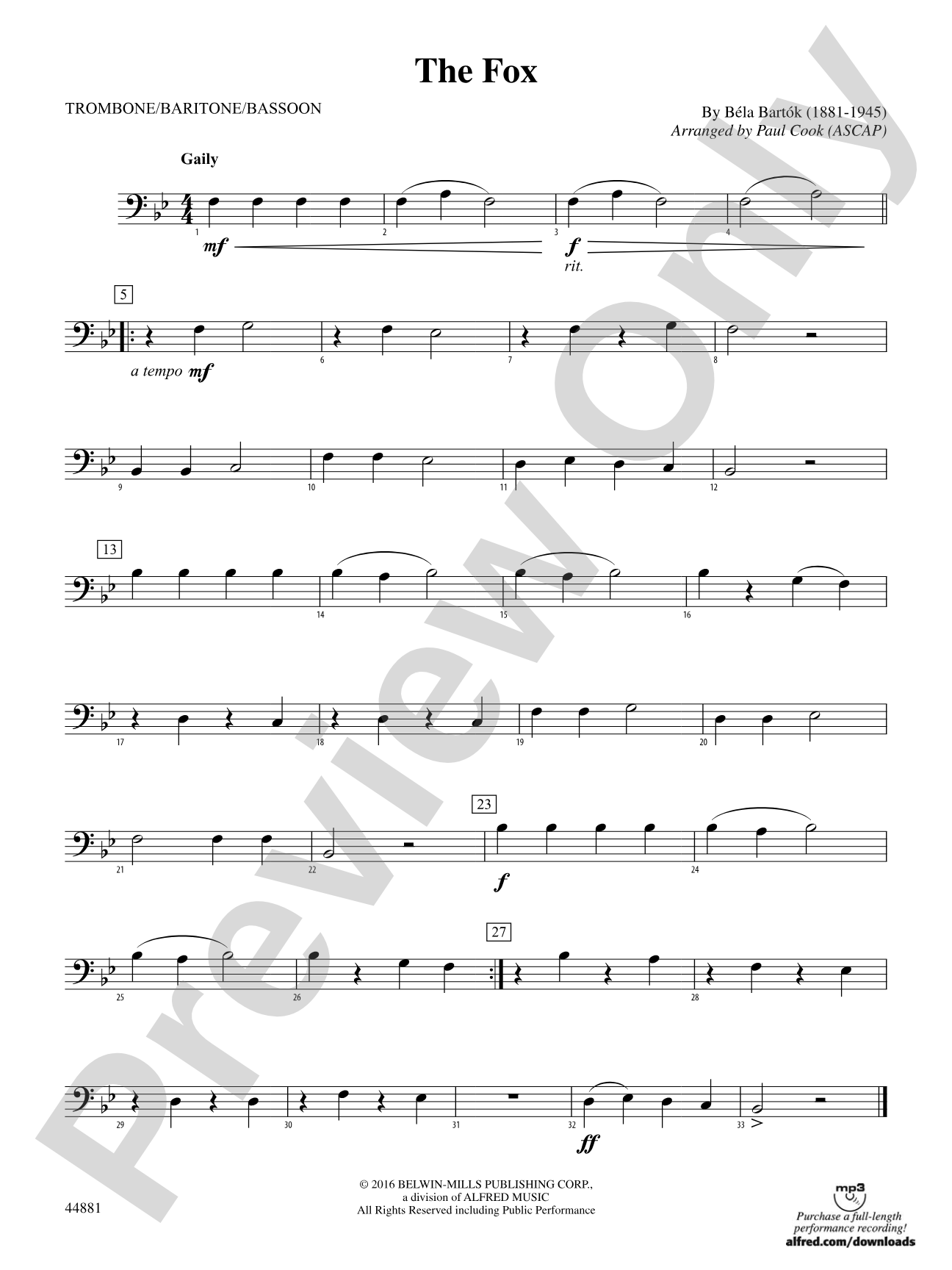 The Fox: 1st Trombone