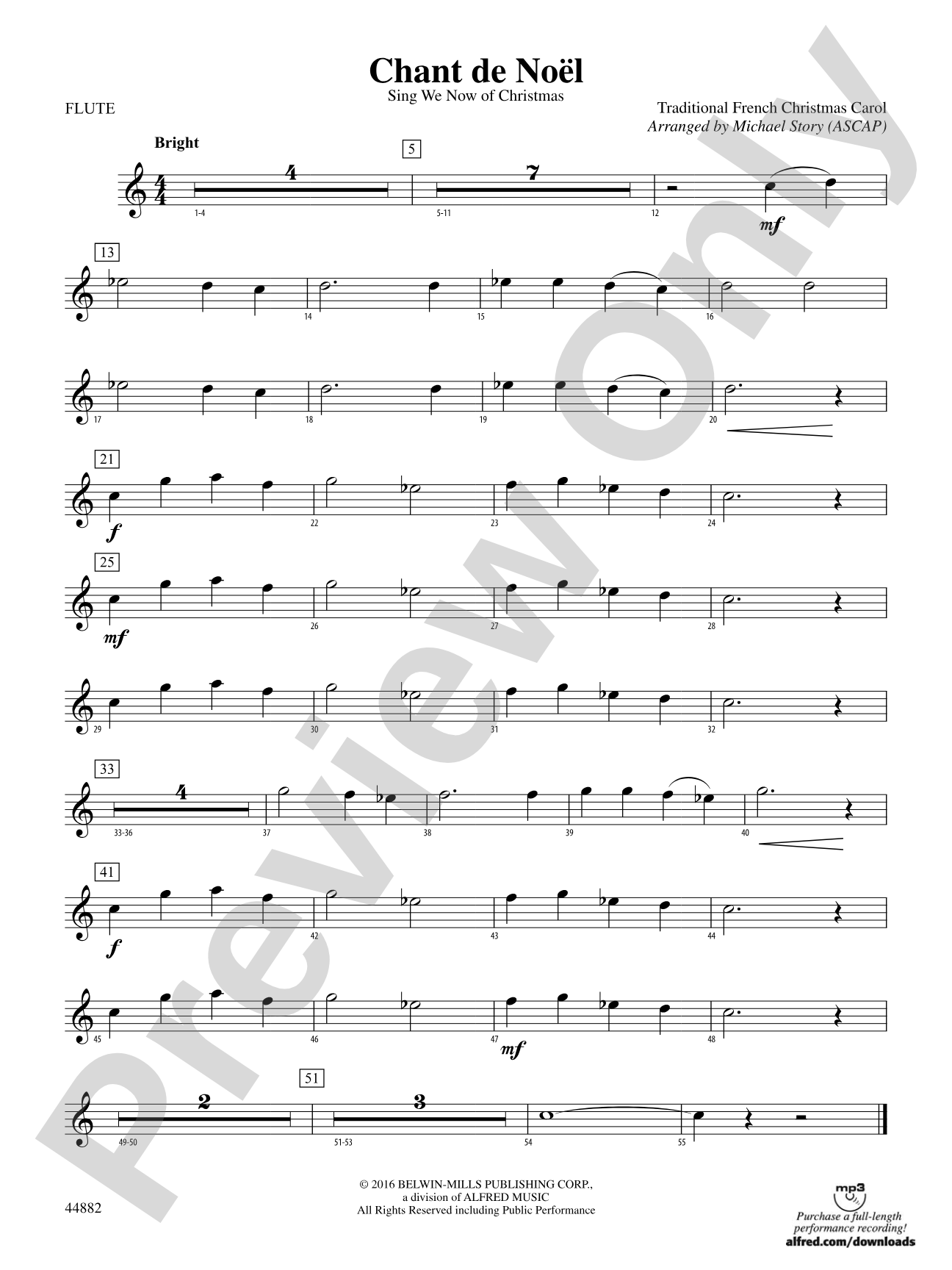 Chant de Noël: Flute