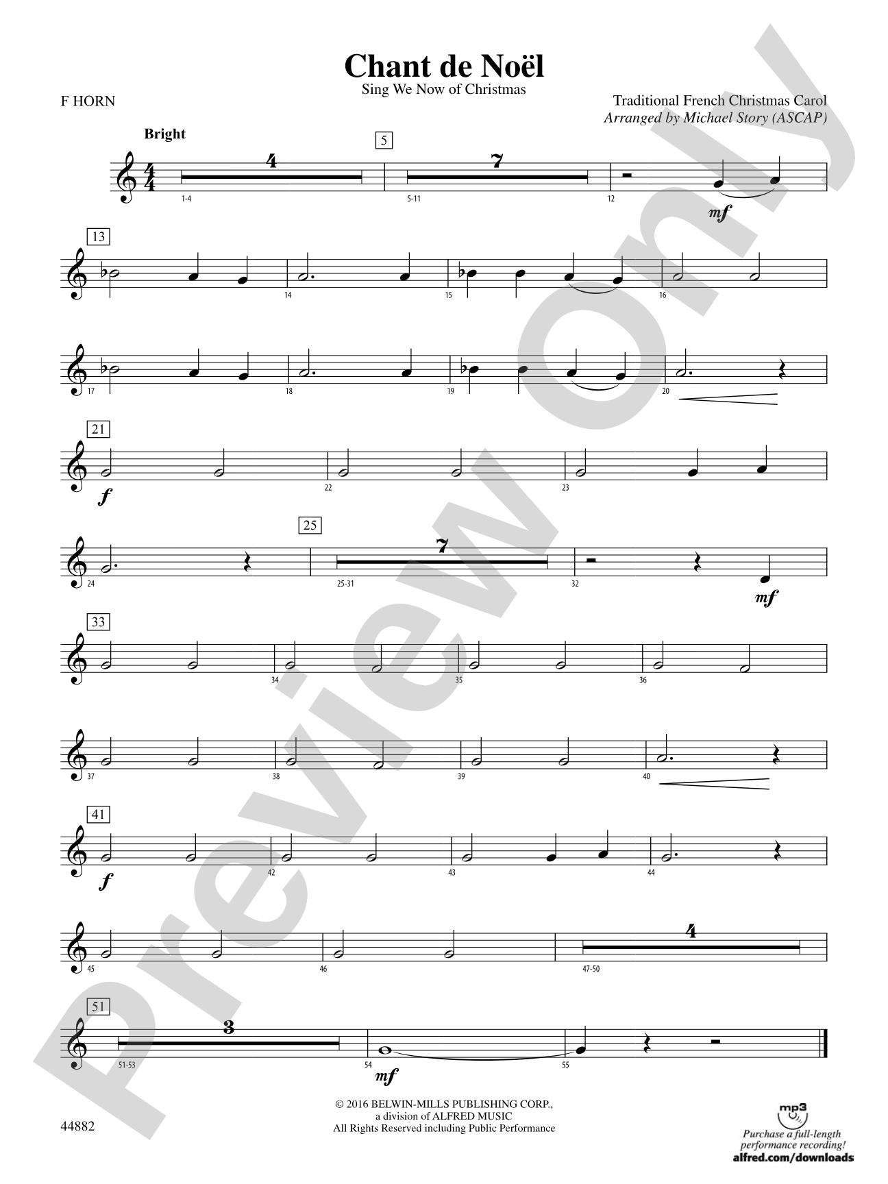 Chant de Noël: 1st F Horn