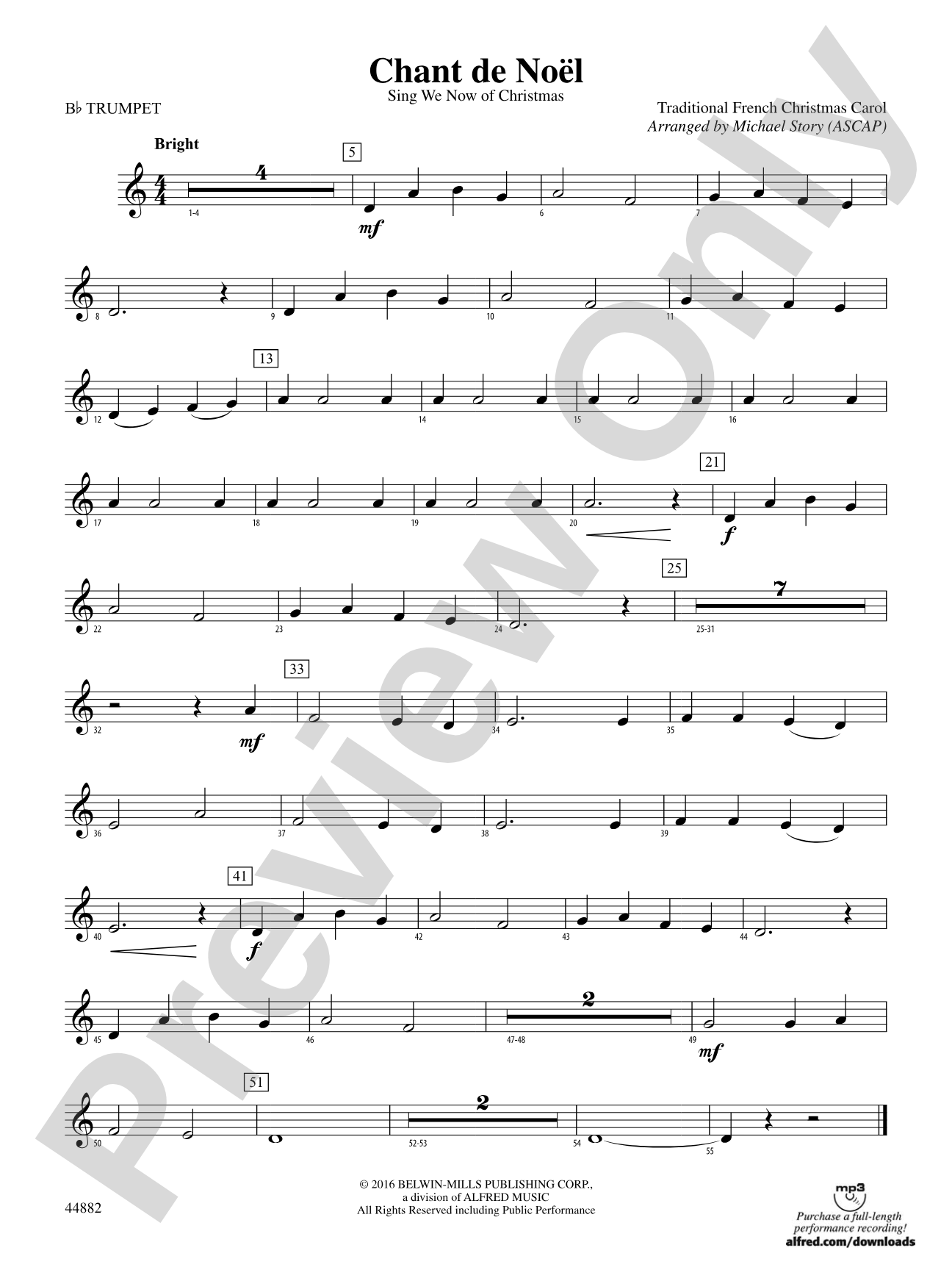 Chant de Noël: 1st B-flat Trumpet