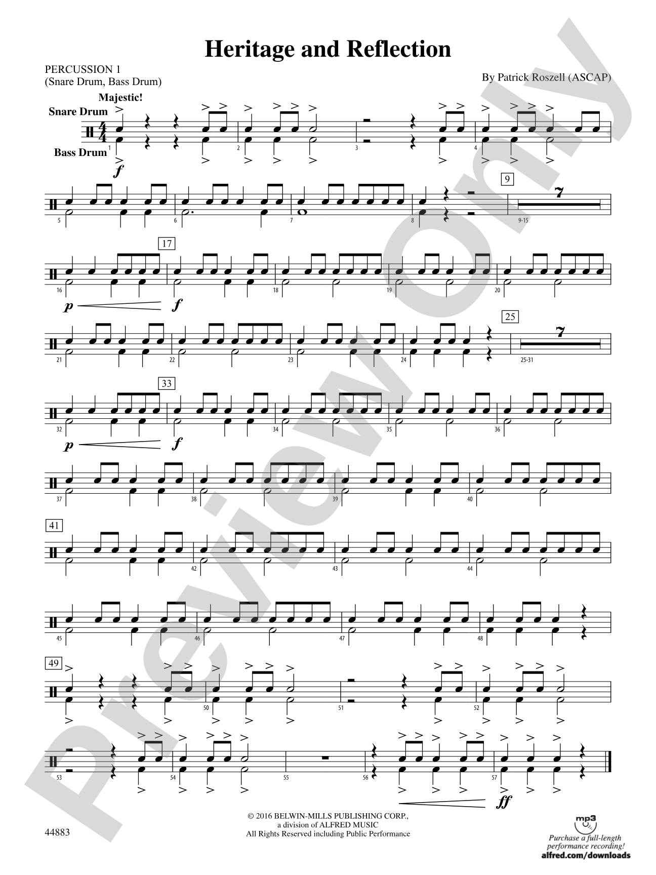 Heritage and Reflection: 1st Percussion