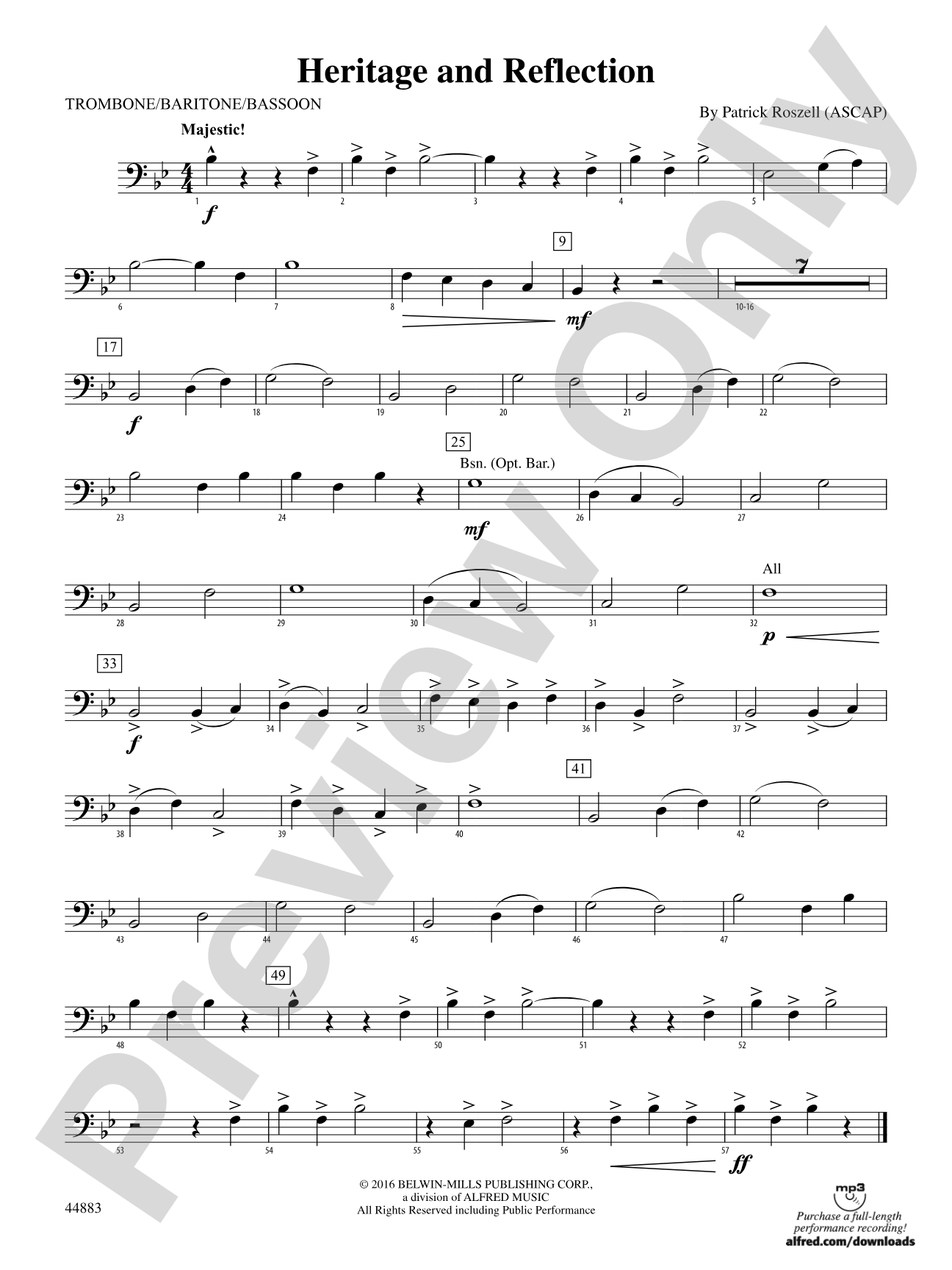 Heritage and Reflection: 1st Trombone