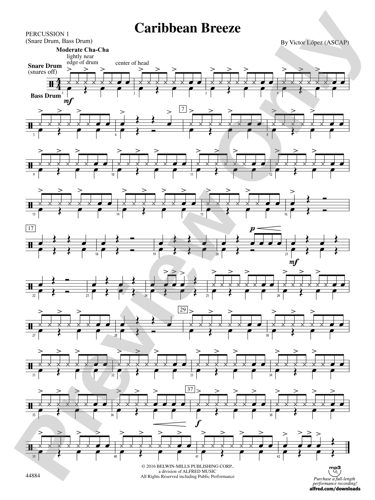 Caribbean Breeze: 1st Percussion