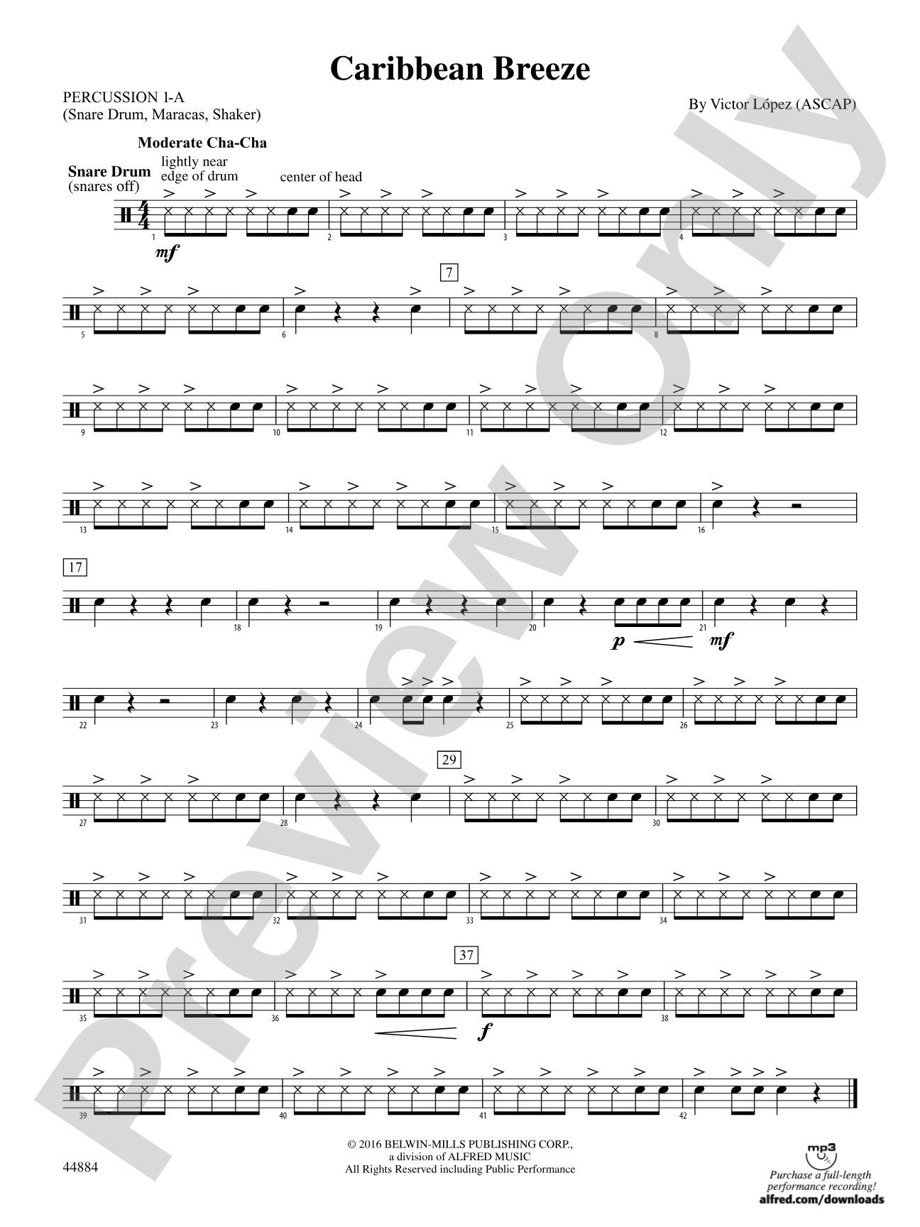 Caribbean Breeze: 3rd Percussion