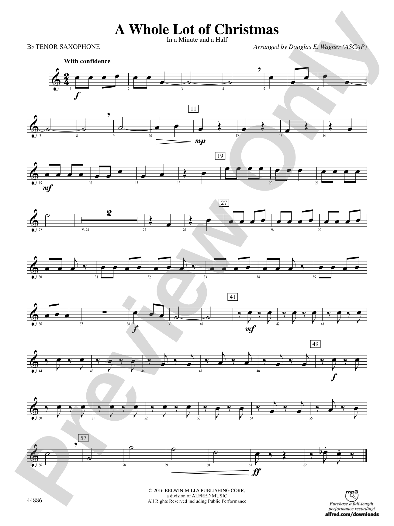A Whole Lot of Christmas: B-flat Tenor Saxophone