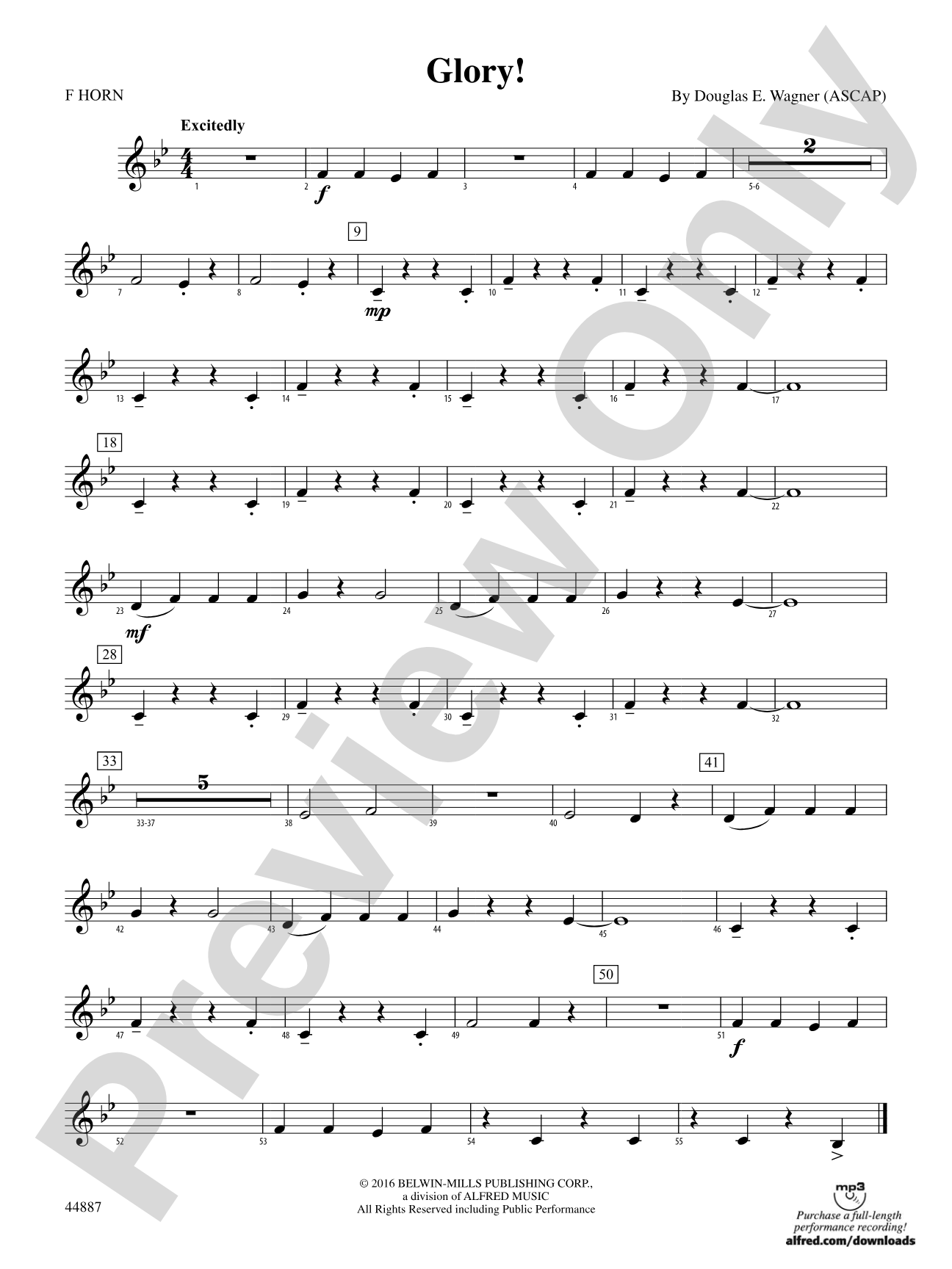 Glory!: 1st F Horn