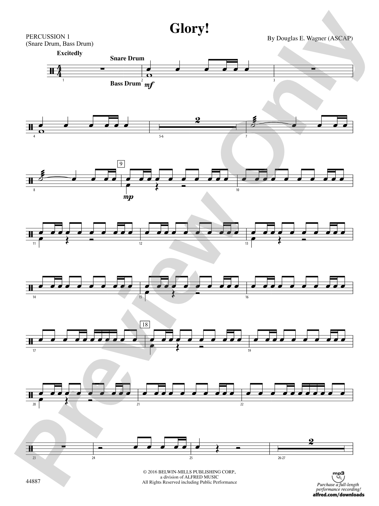 Glory!: 1st Percussion