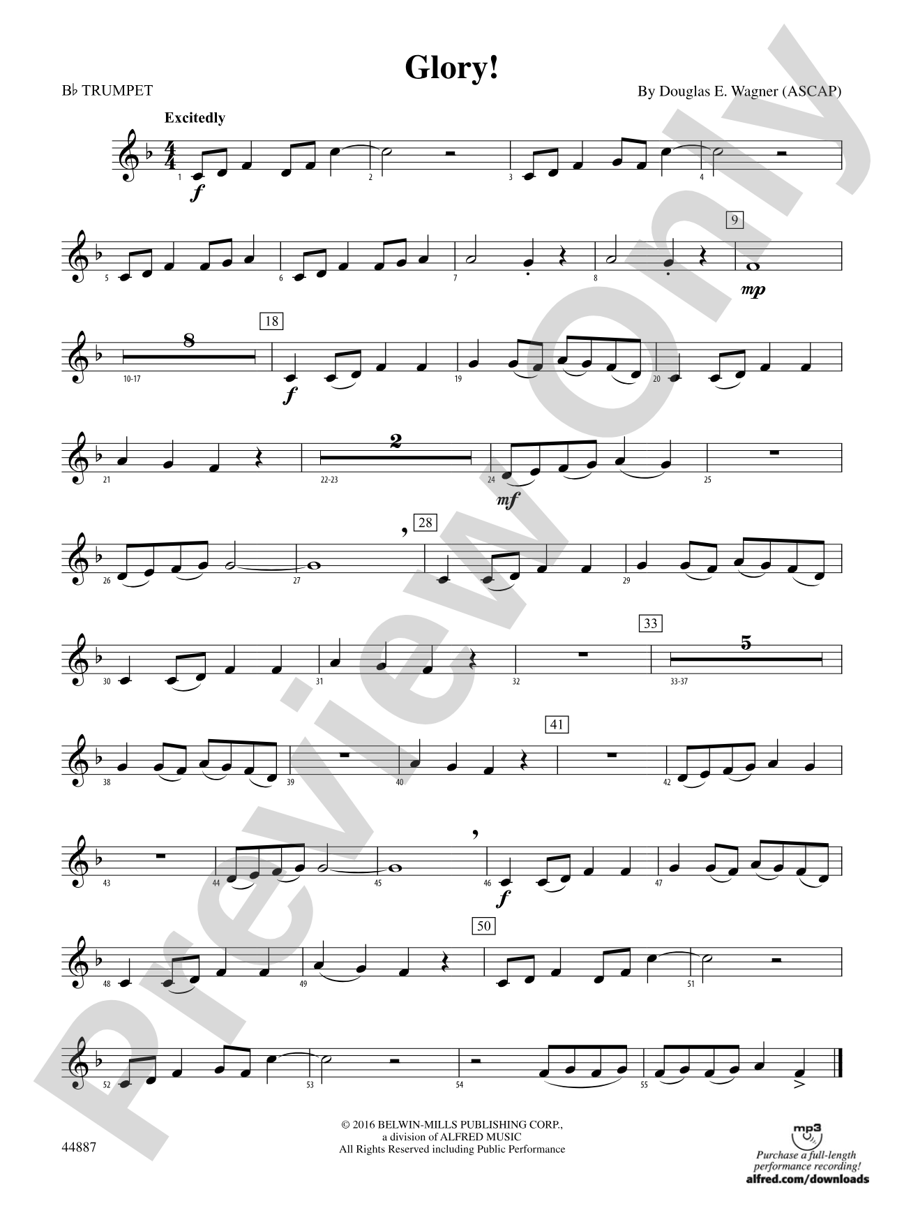 Glory!: 1st B-flat Trumpet