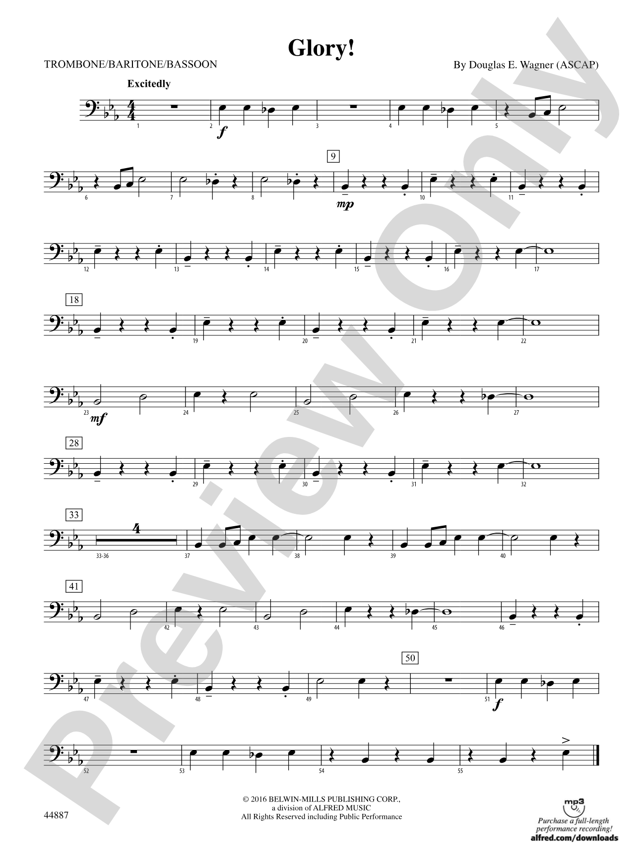 Glory!: 1st Trombone
