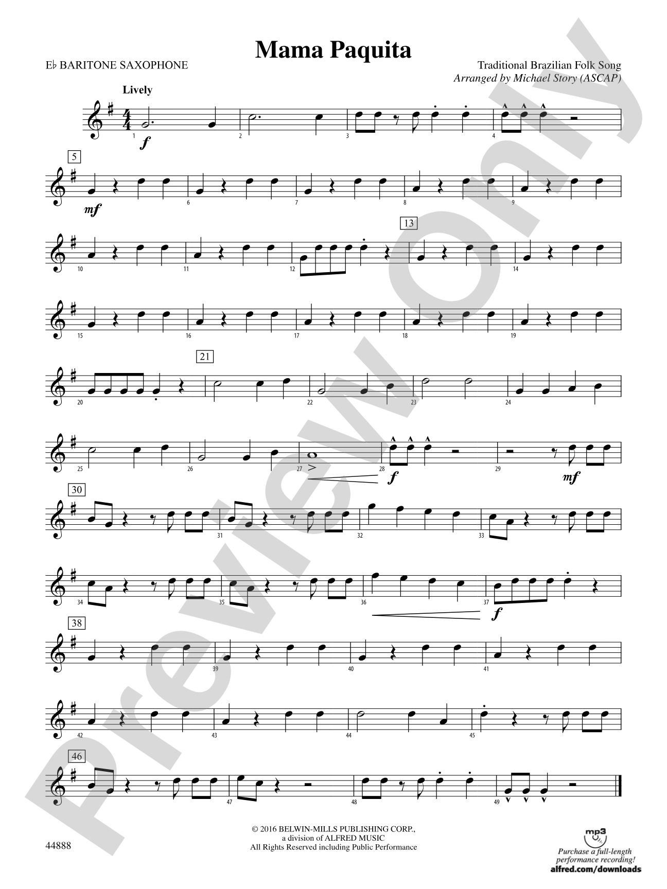 Mama Paquita: E-flat Baritone Saxophone