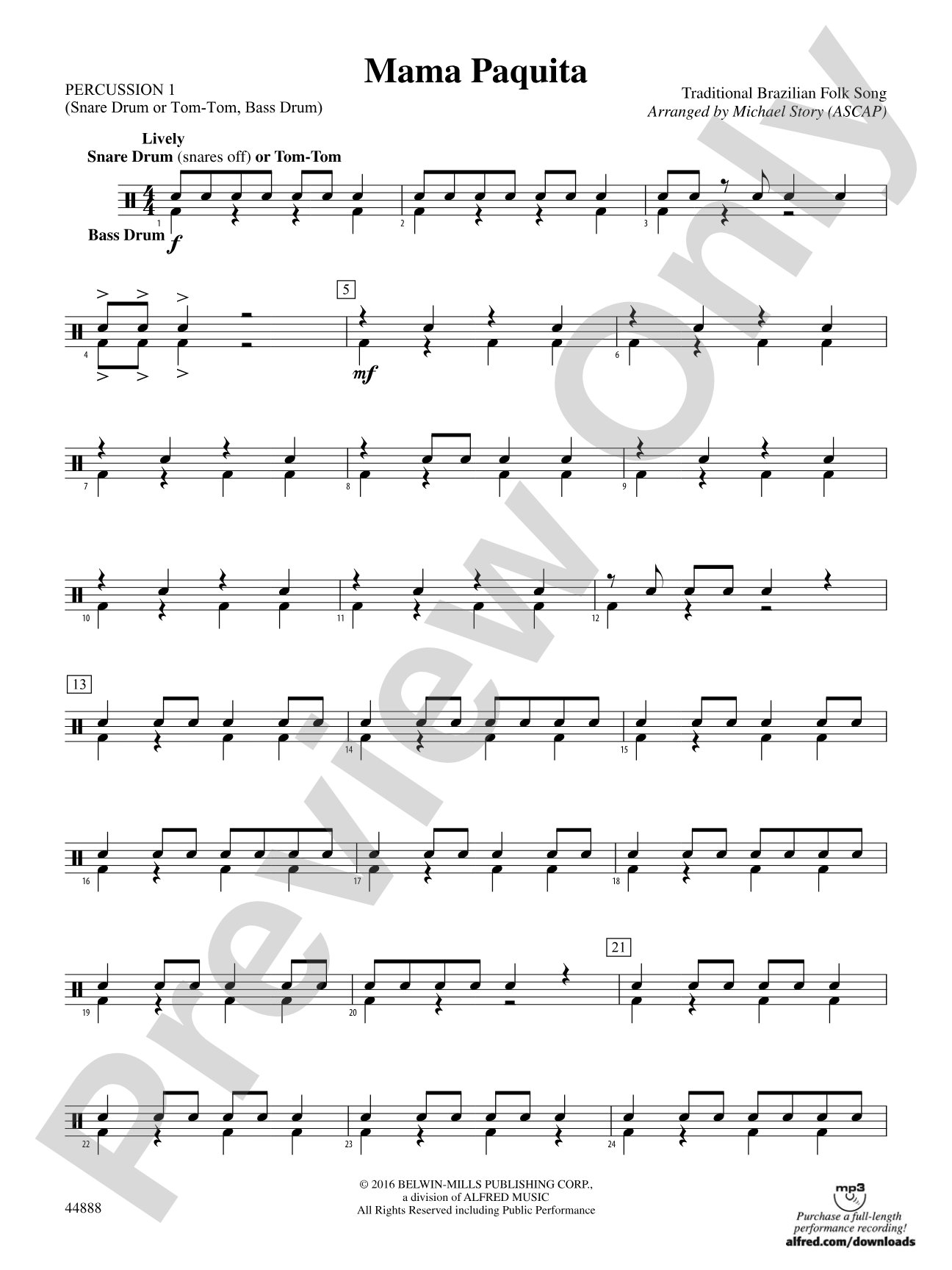 Mama Paquita: 1st Percussion