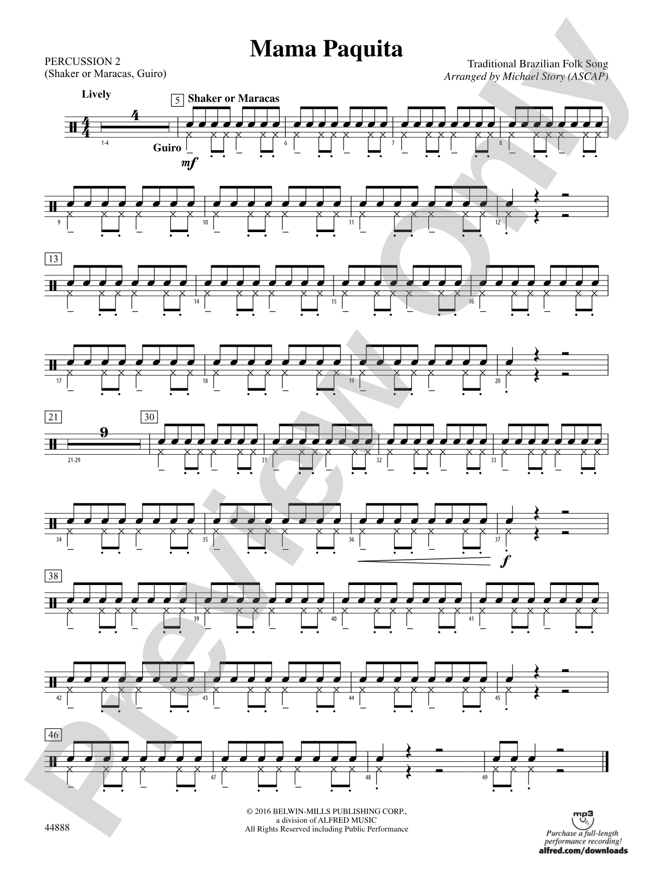 Mama Paquita: 2nd Percussion
