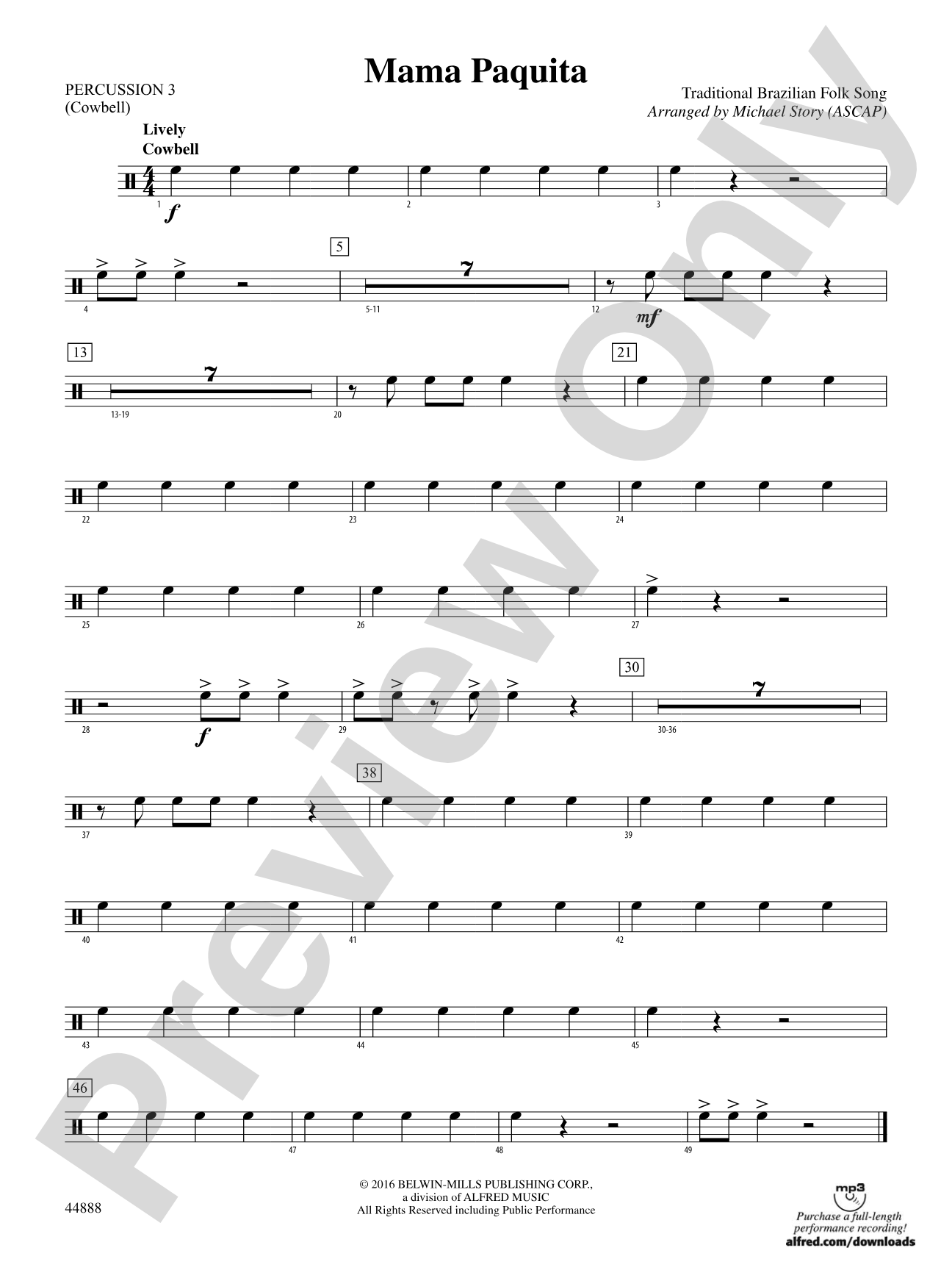 Mama Paquita: 3rd Percussion