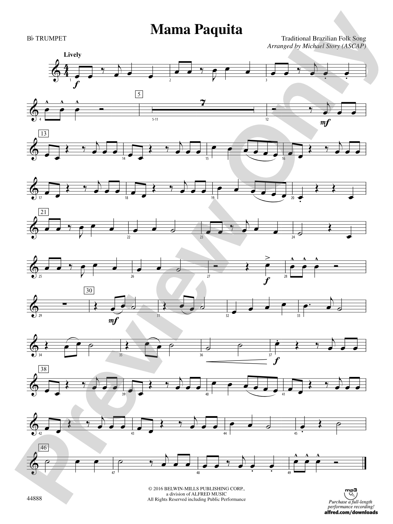 Mama Paquita: 1st B-flat Trumpet