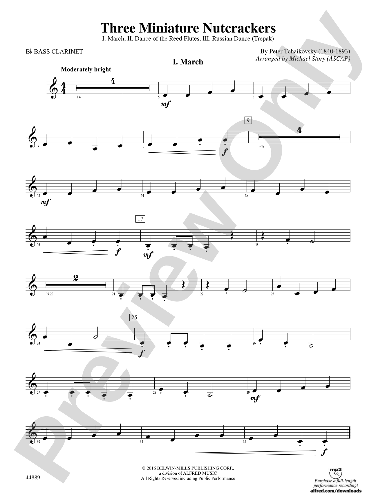 Three Miniature Nutcrackers: B-flat Bass Clarinet