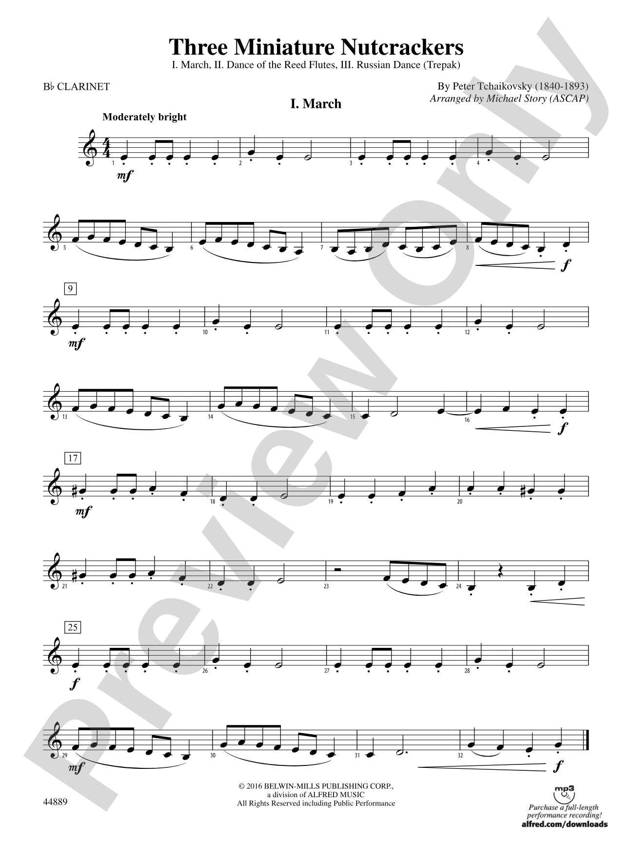 Three Miniature Nutcrackers: 1st B-flat Clarinet