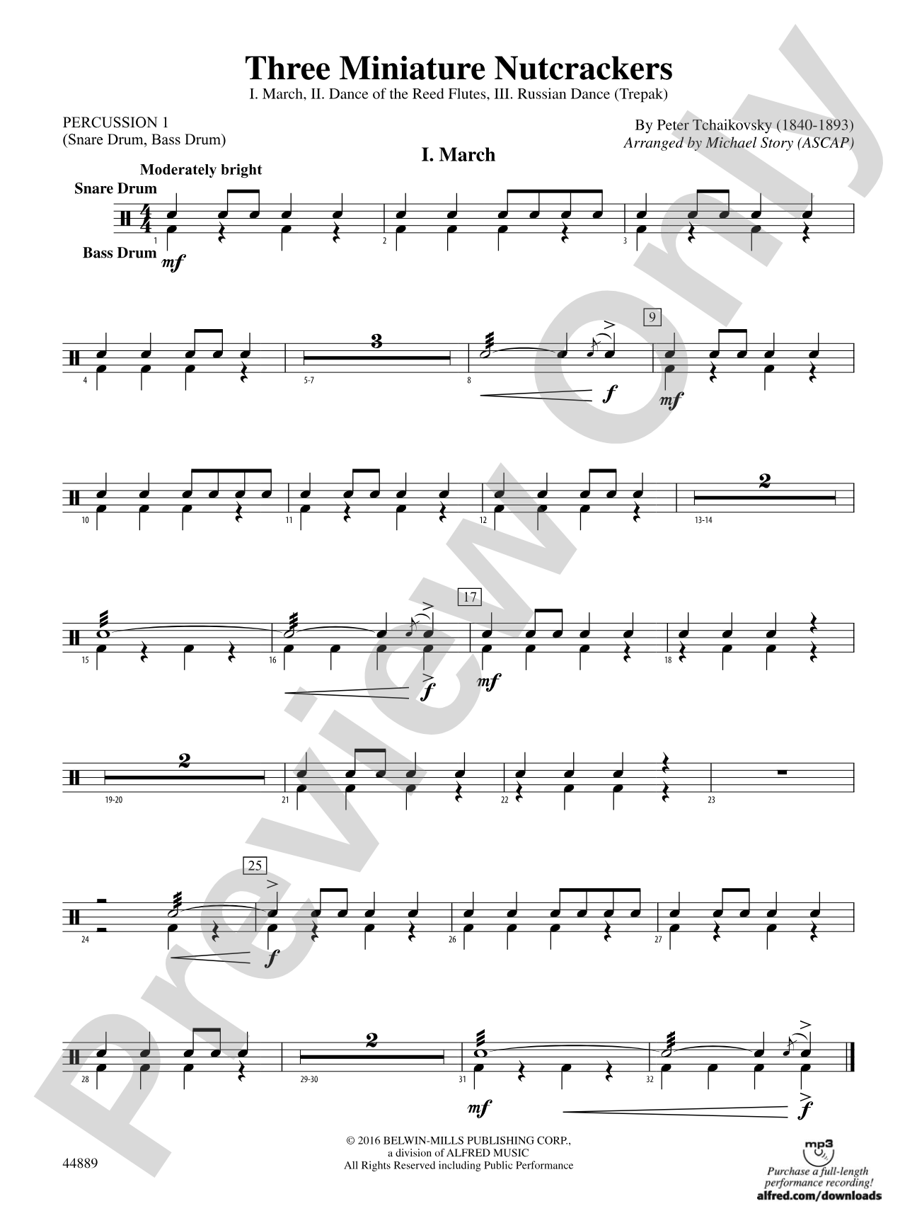 Three Miniature Nutcrackers: 1st Percussion